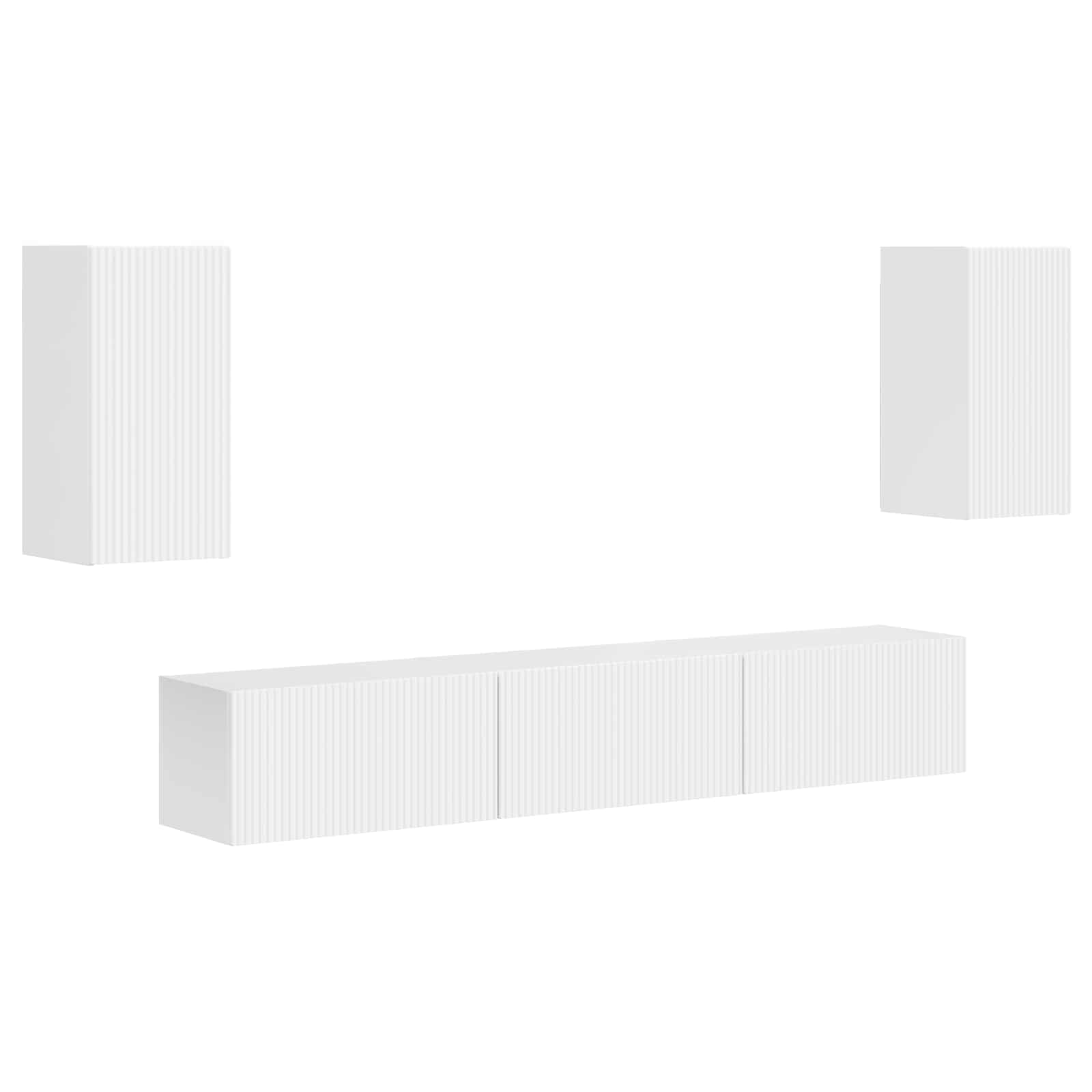 Ensemble meuble TV 5 pcs Blanc brillant Bois d'ingénierie - XIOS