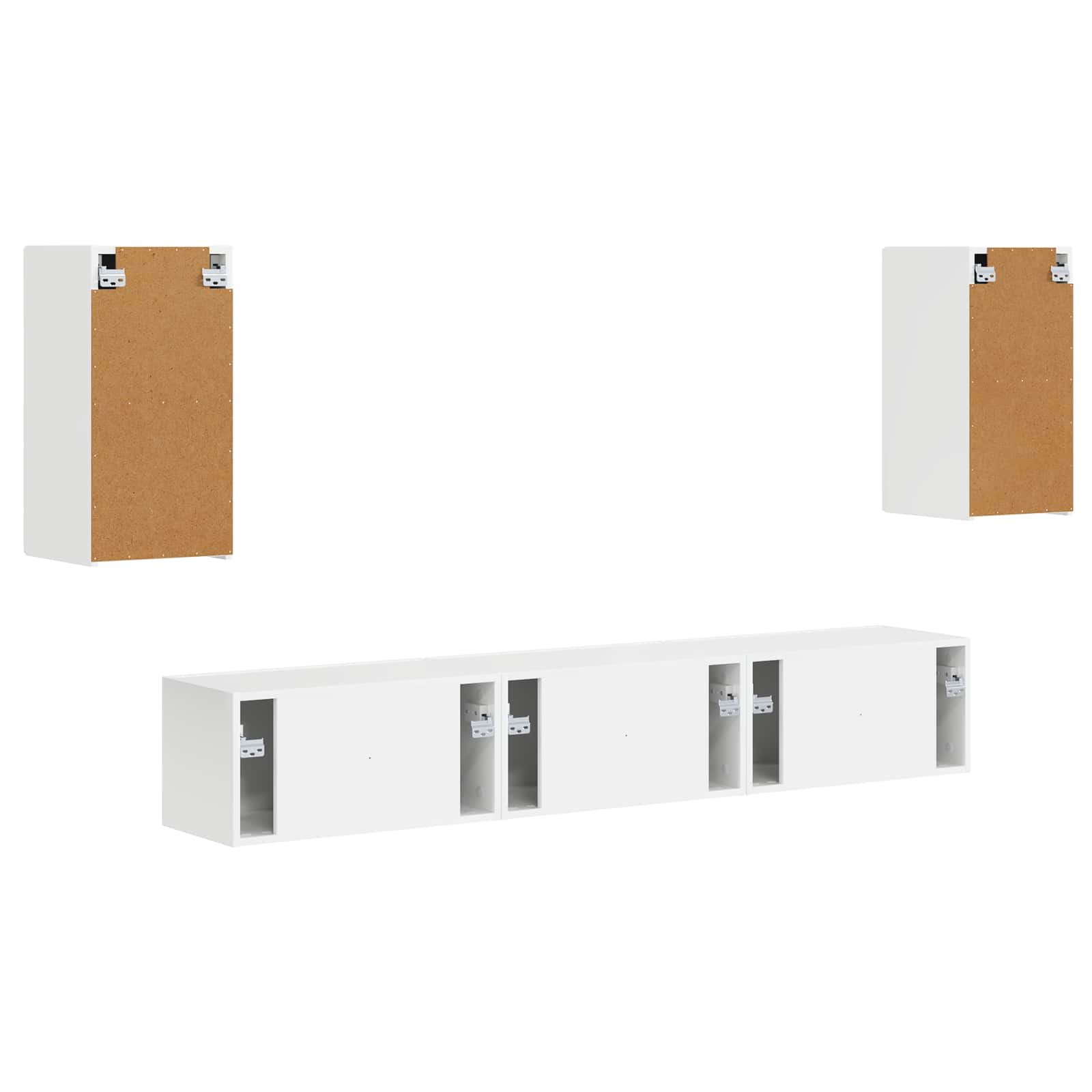 Ensemble meuble TV 5 pcs Blanc brillant Bois d'ingénierie - XIOS