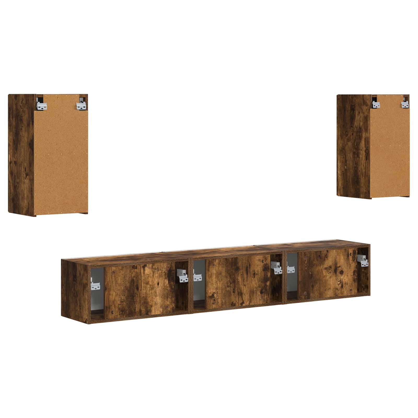 Ensemble meuble TV 5 pcs Chêne fumé Bois d'ingénierie - XIOS