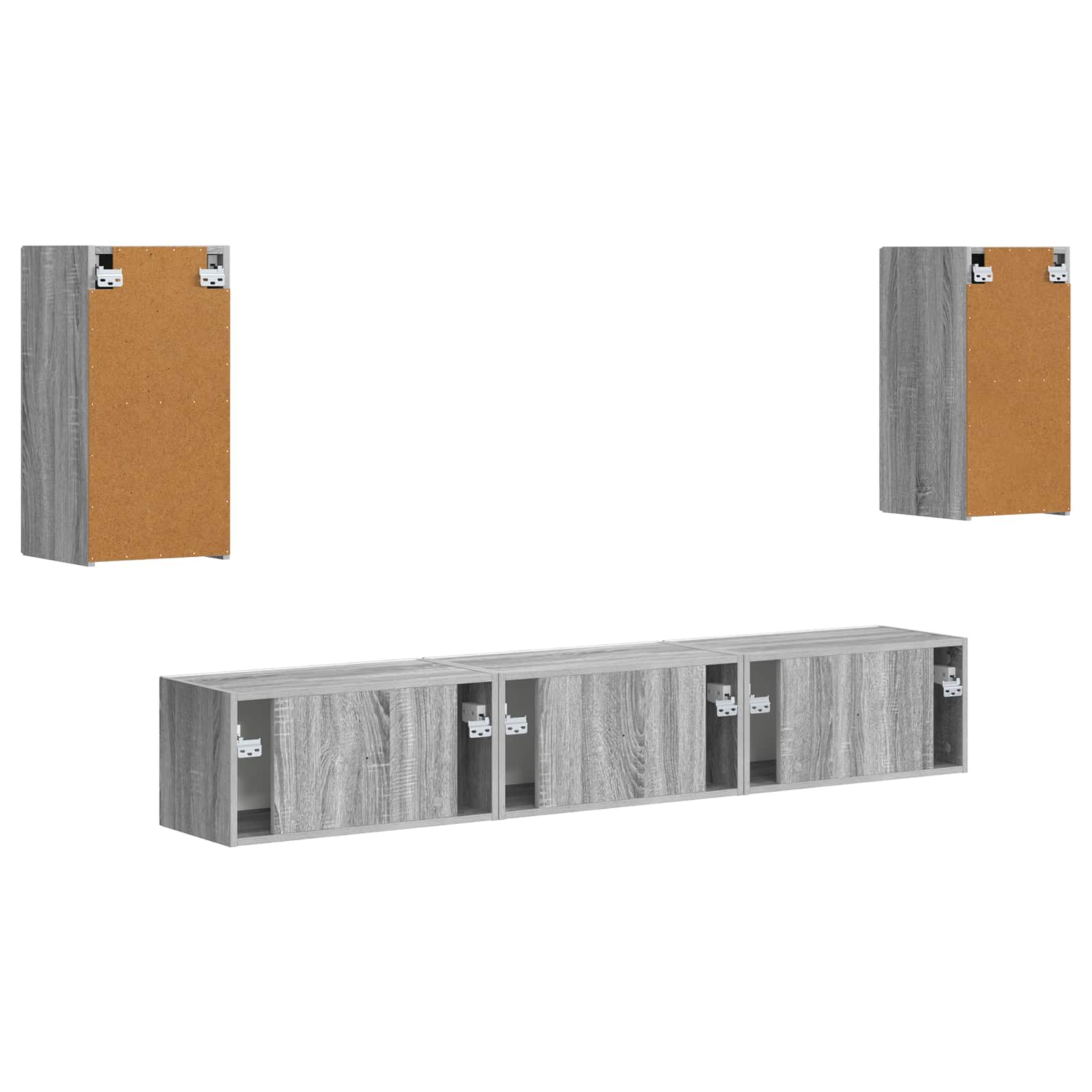 Ensemble meuble TV 5 pcs Gris Sonoma Bois d'ingénierie - XIOS