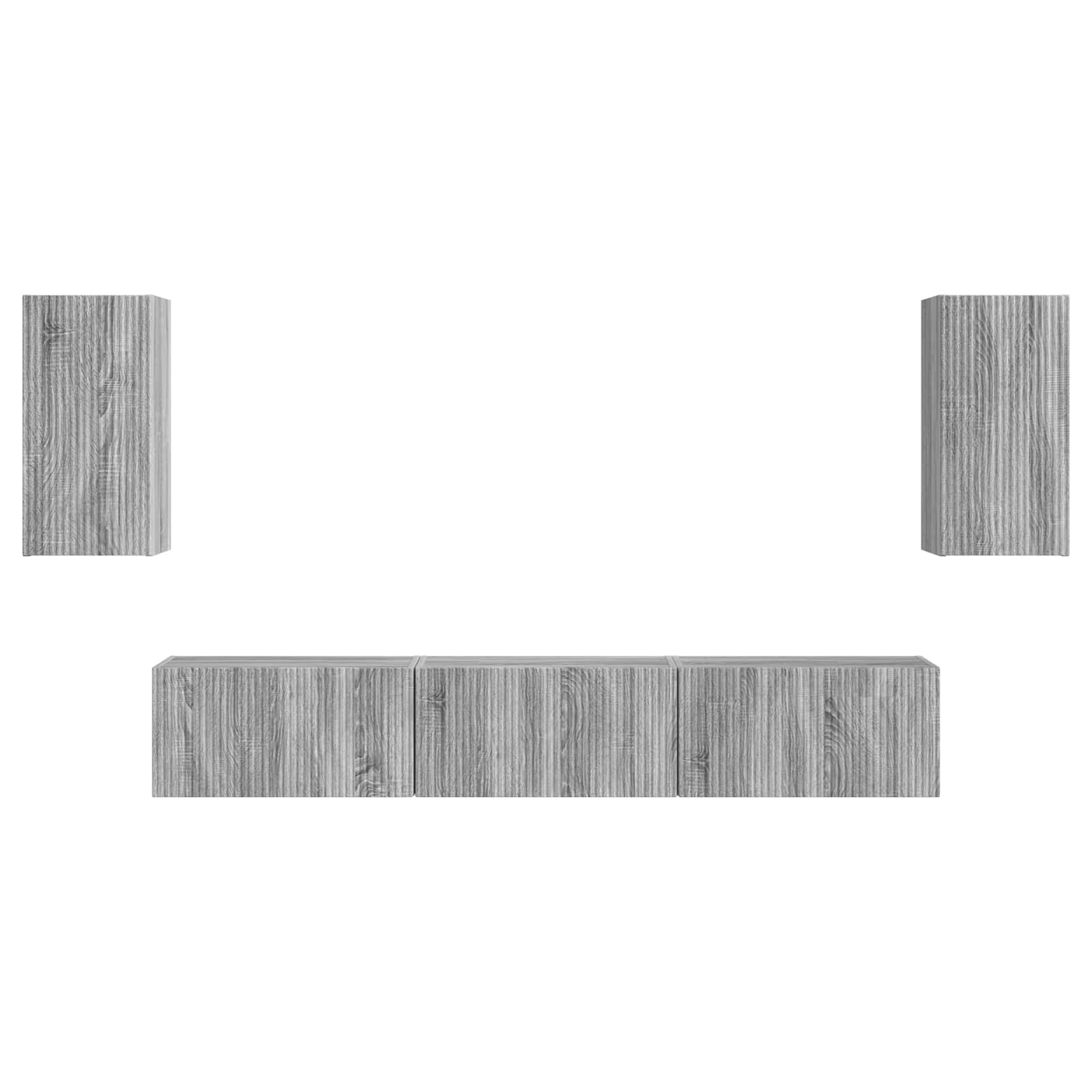 Ensemble meuble TV 5 pcs Gris Sonoma Bois d'ingénierie - XIOS