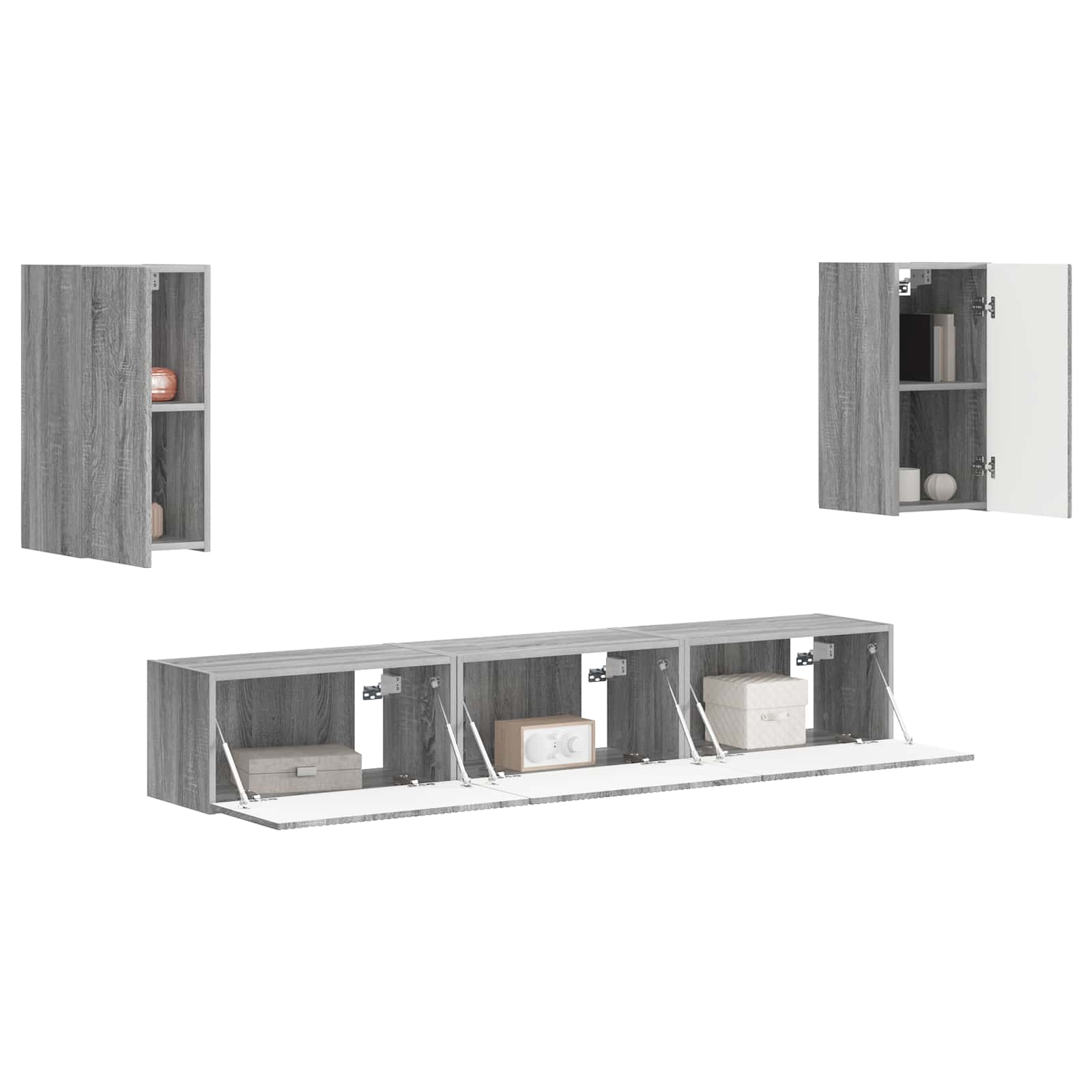 Ensemble meuble TV 5 pcs Gris Sonoma Bois d'ingénierie - XIOS