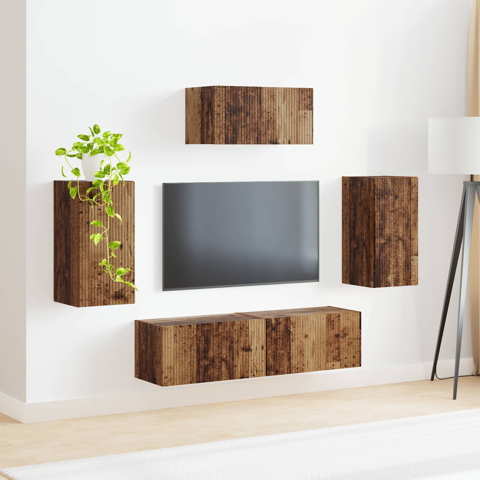 Ensemble meuble TV 5 pcs Bois ancien Bois d'ingénierie - XIOS