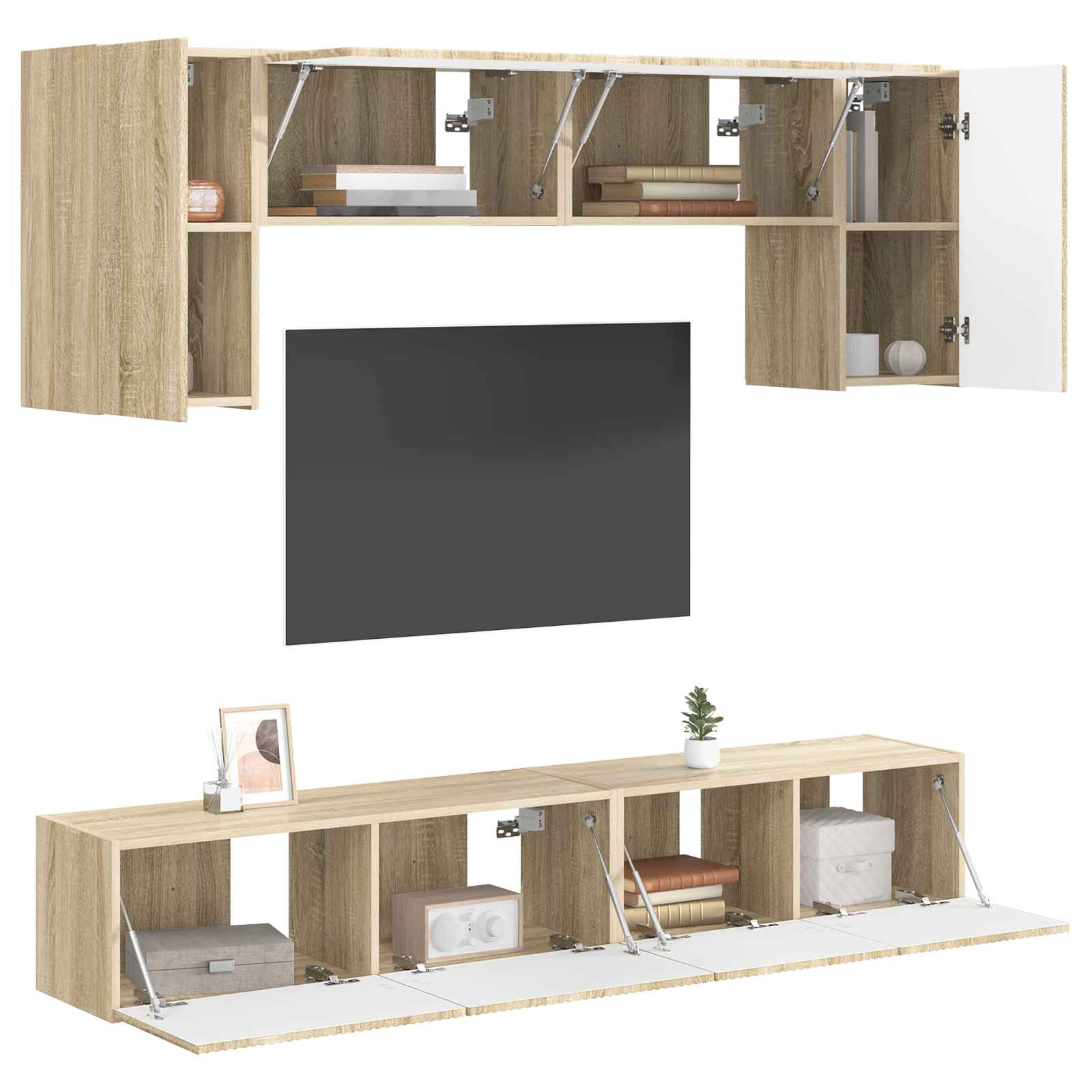 Ensemble meuble TV 4 pcs Chêne Sonoma Bois d'ingénierie - XIOS