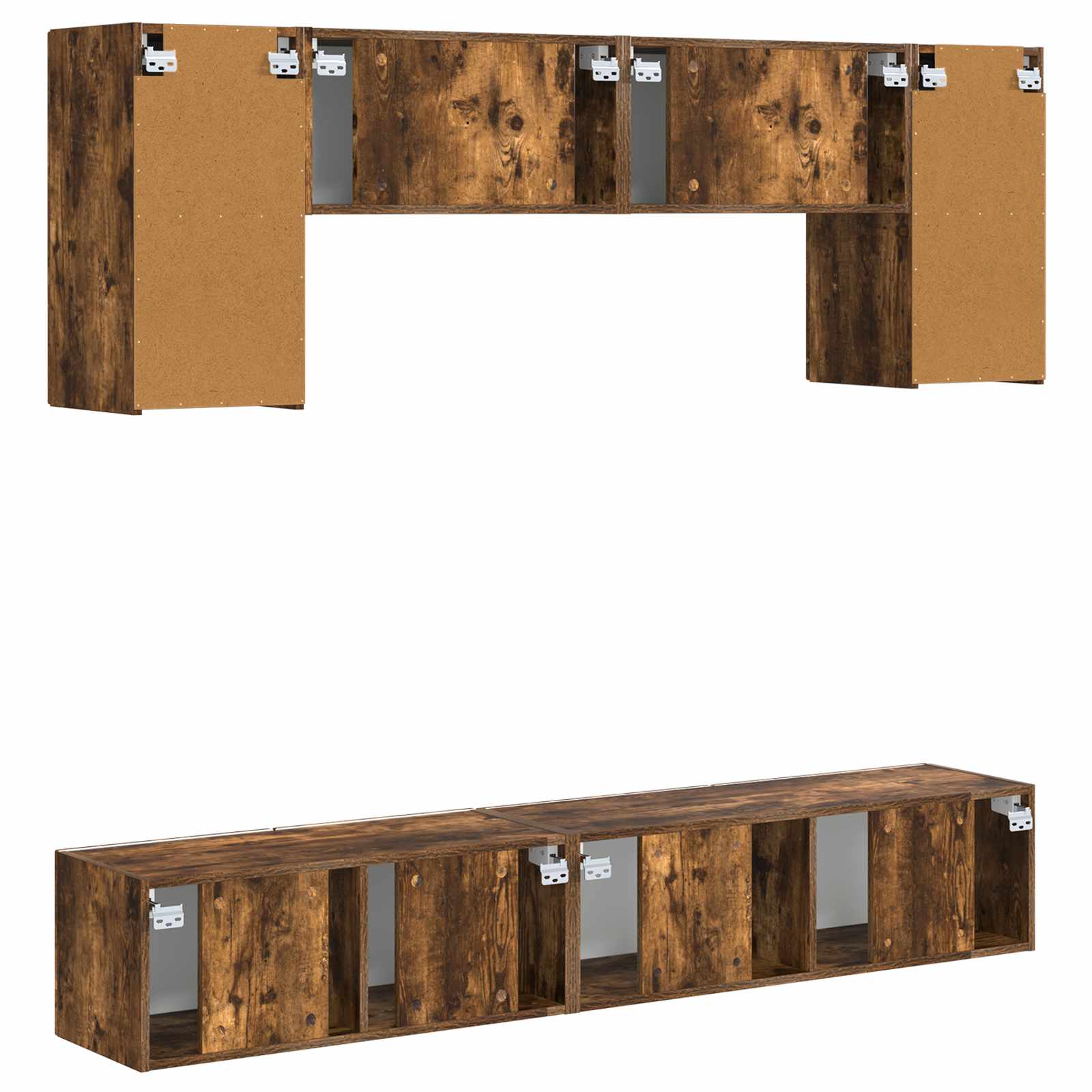 Ensemble meuble TV 4 pcs Chêne fumé Bois d'ingénierie - XIOS