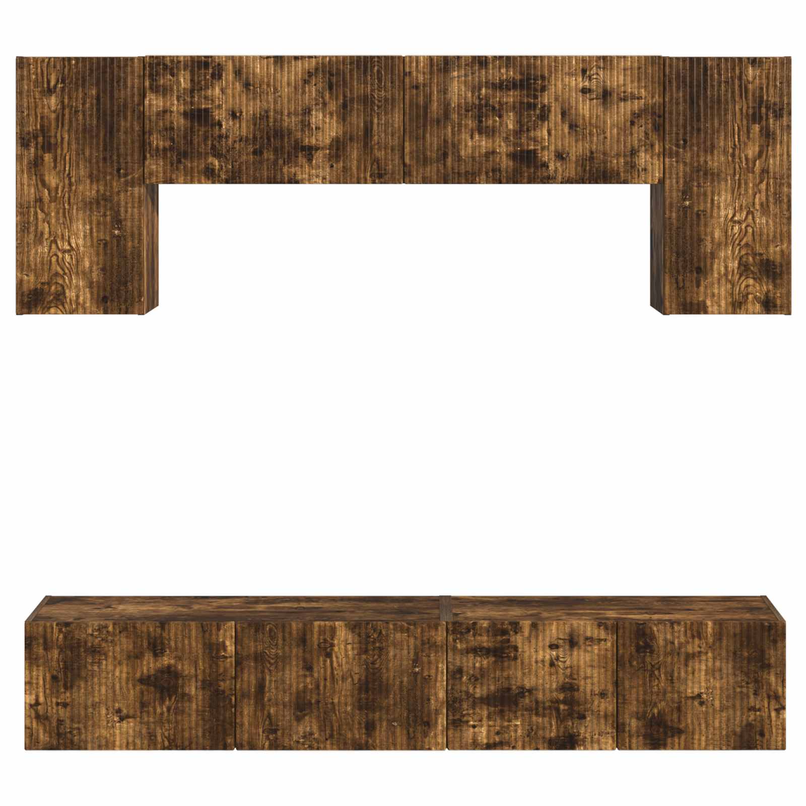 Ensemble meuble TV 4 pcs Chêne fumé Bois d'ingénierie - XIOS