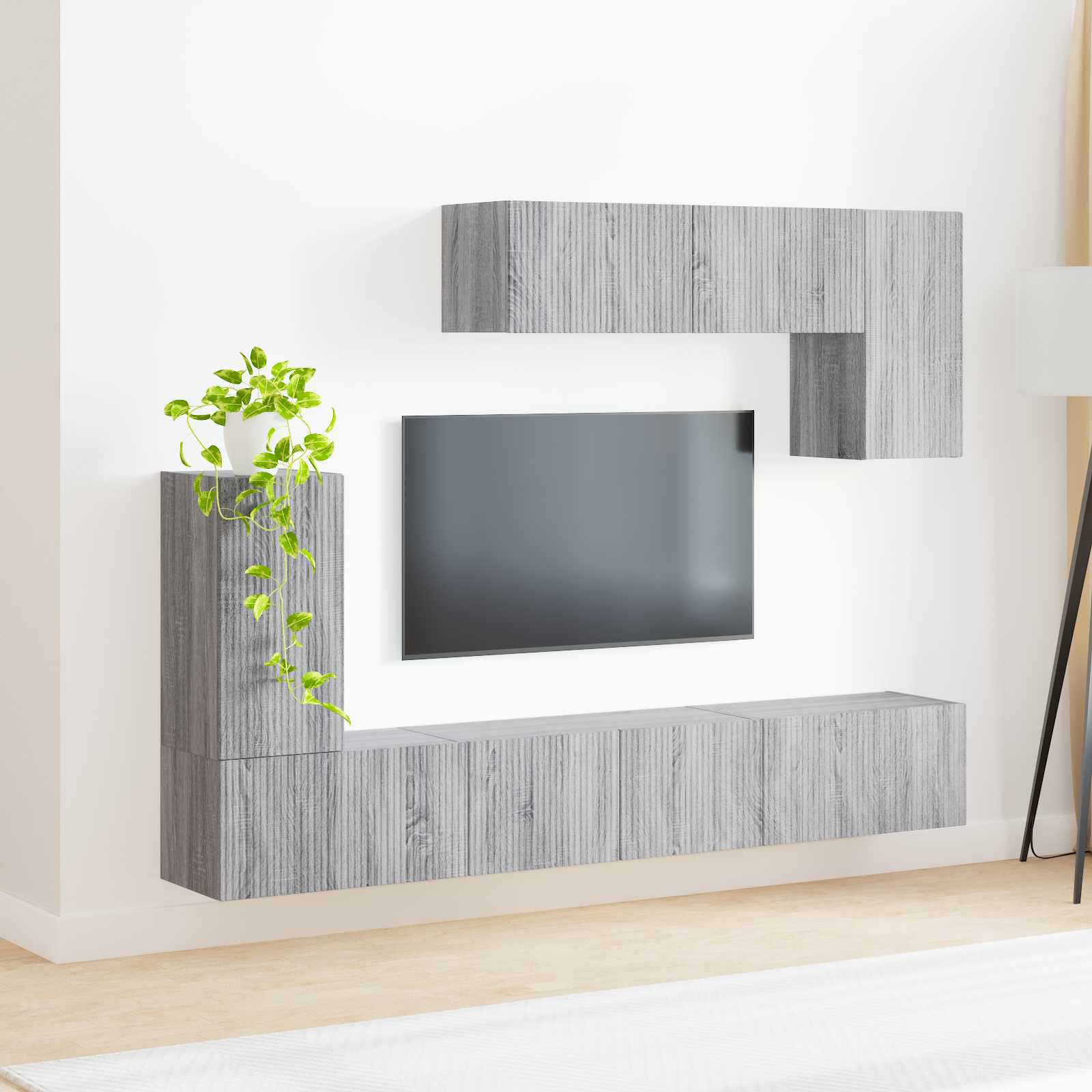Ensemble meuble TV 4 pcs Gris Sonoma Bois d'ingénierie - XIOS