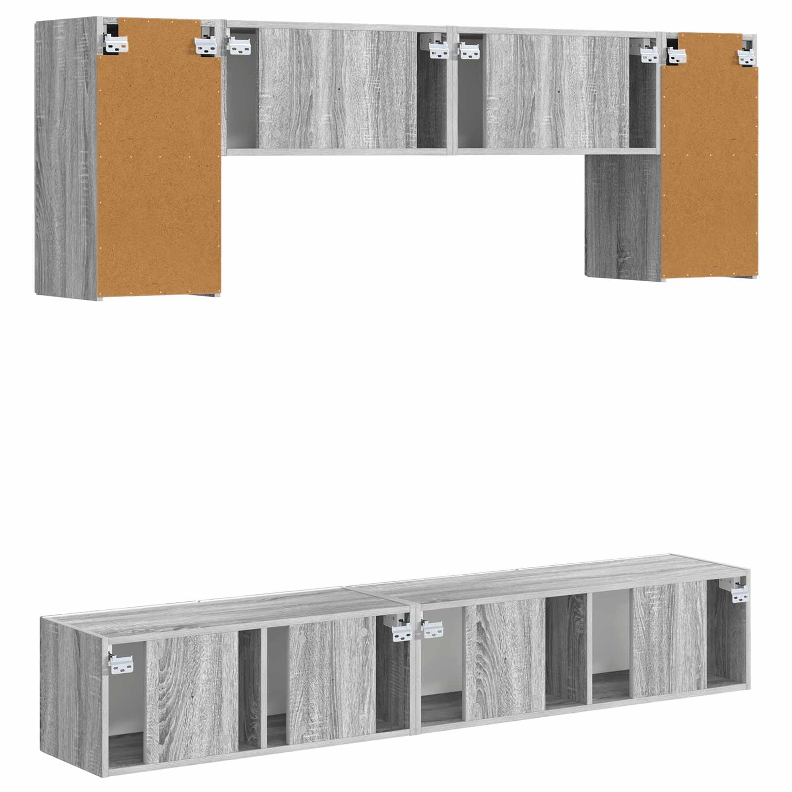 Ensemble meuble TV 4 pcs Gris Sonoma Bois d'ingénierie - XIOS