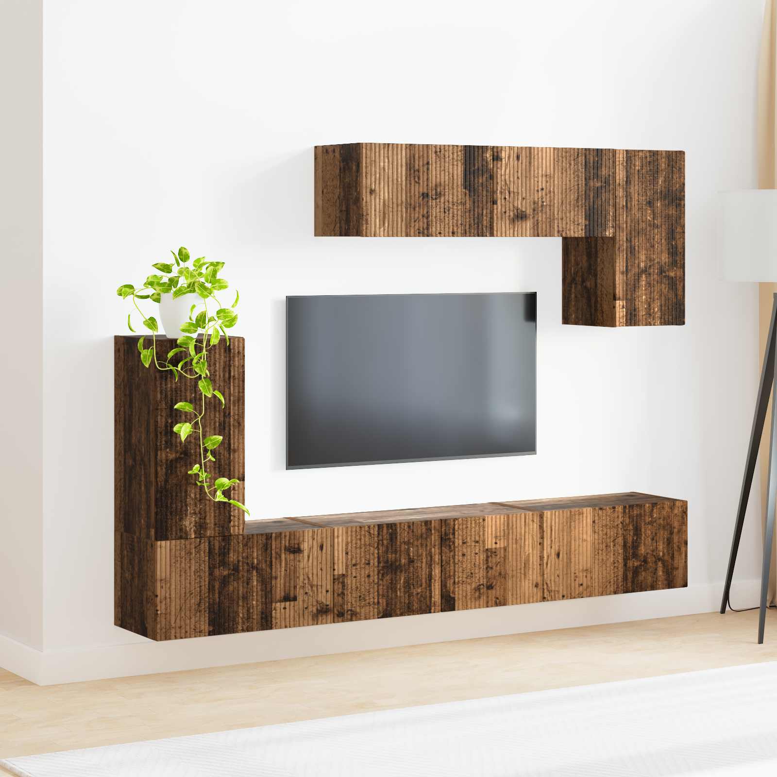 Ensemble meuble TV 4 pcs Bois ancien Bois d'ingénierie - XIOS