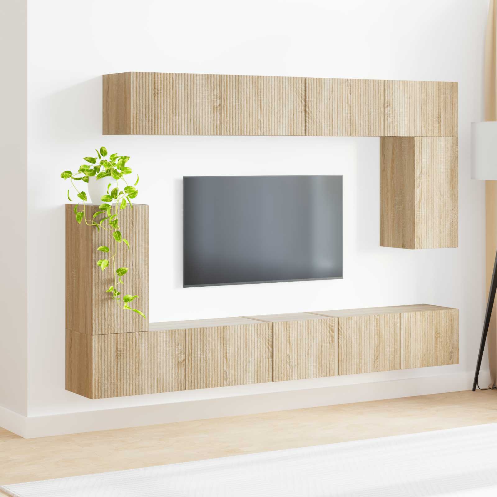 Ensemble meuble TV 5 pc Chêne Sonoma Bois d'ingénierie