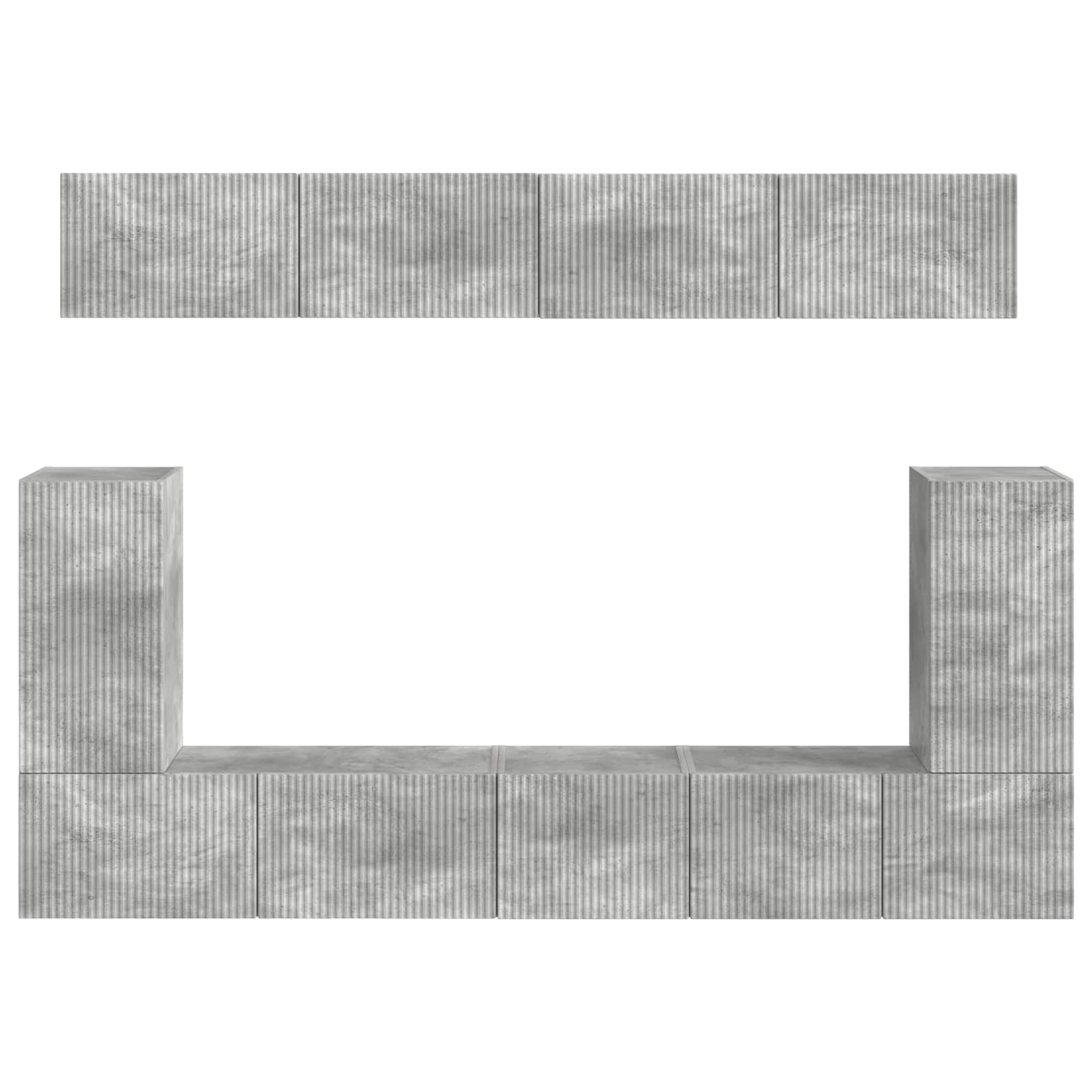 Ensemble meuble TV 5 pcs Gris béton Bois d'ingénierie - XIOS