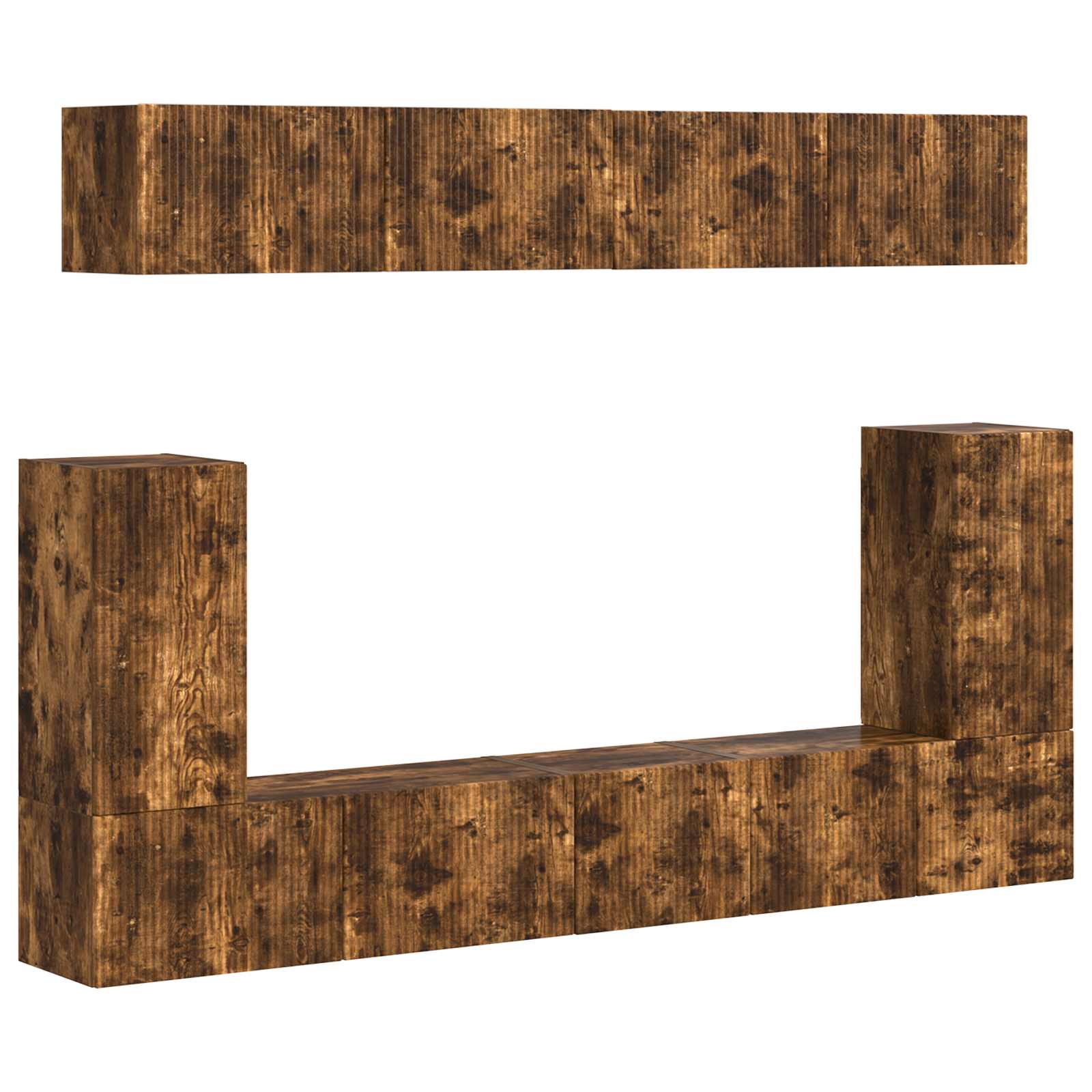 Ensemble meuble TV 5 pcs Chêne fumé Bois d'ingénierie - XIOS