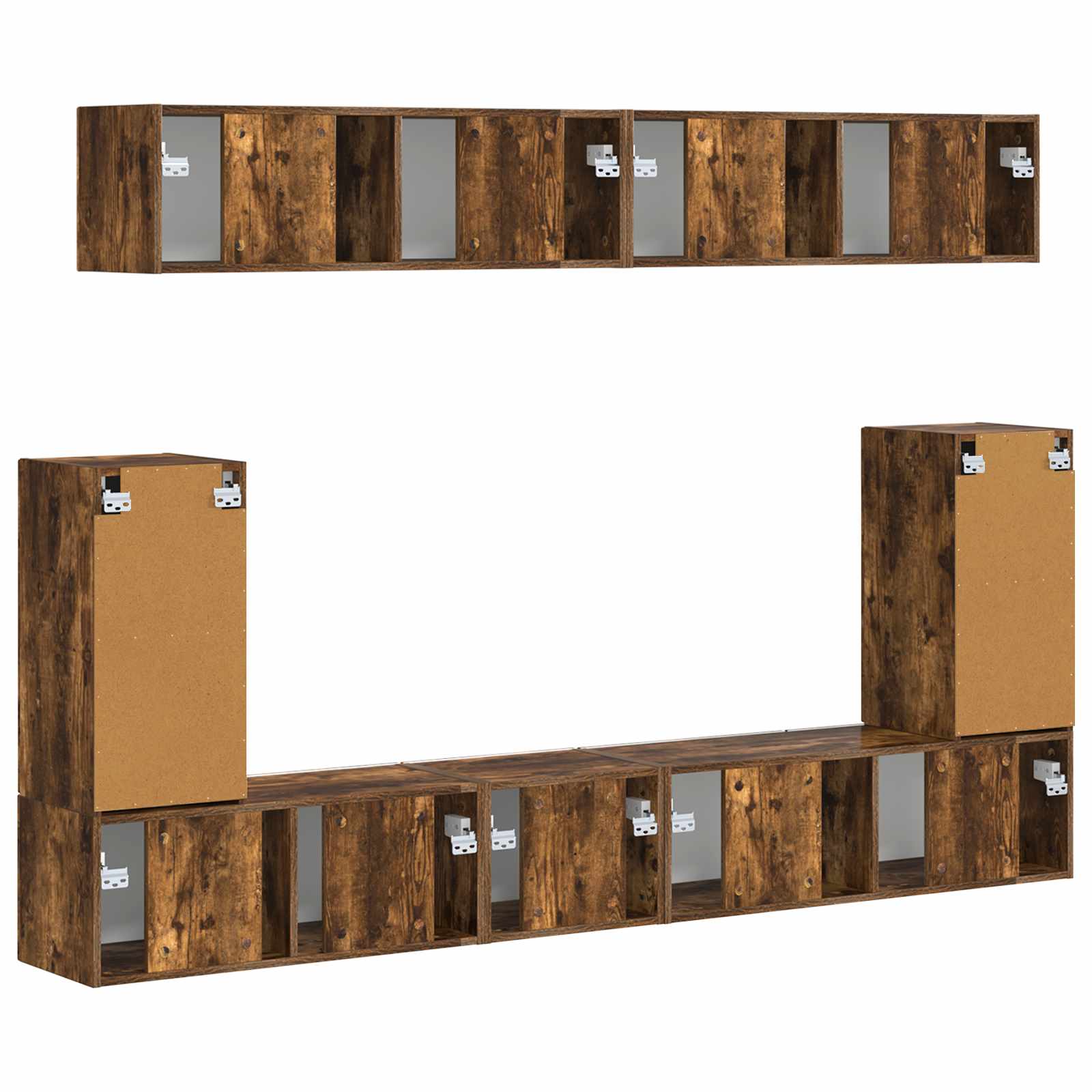 Ensemble meuble TV 5 pcs Chêne fumé Bois d'ingénierie - XIOS
