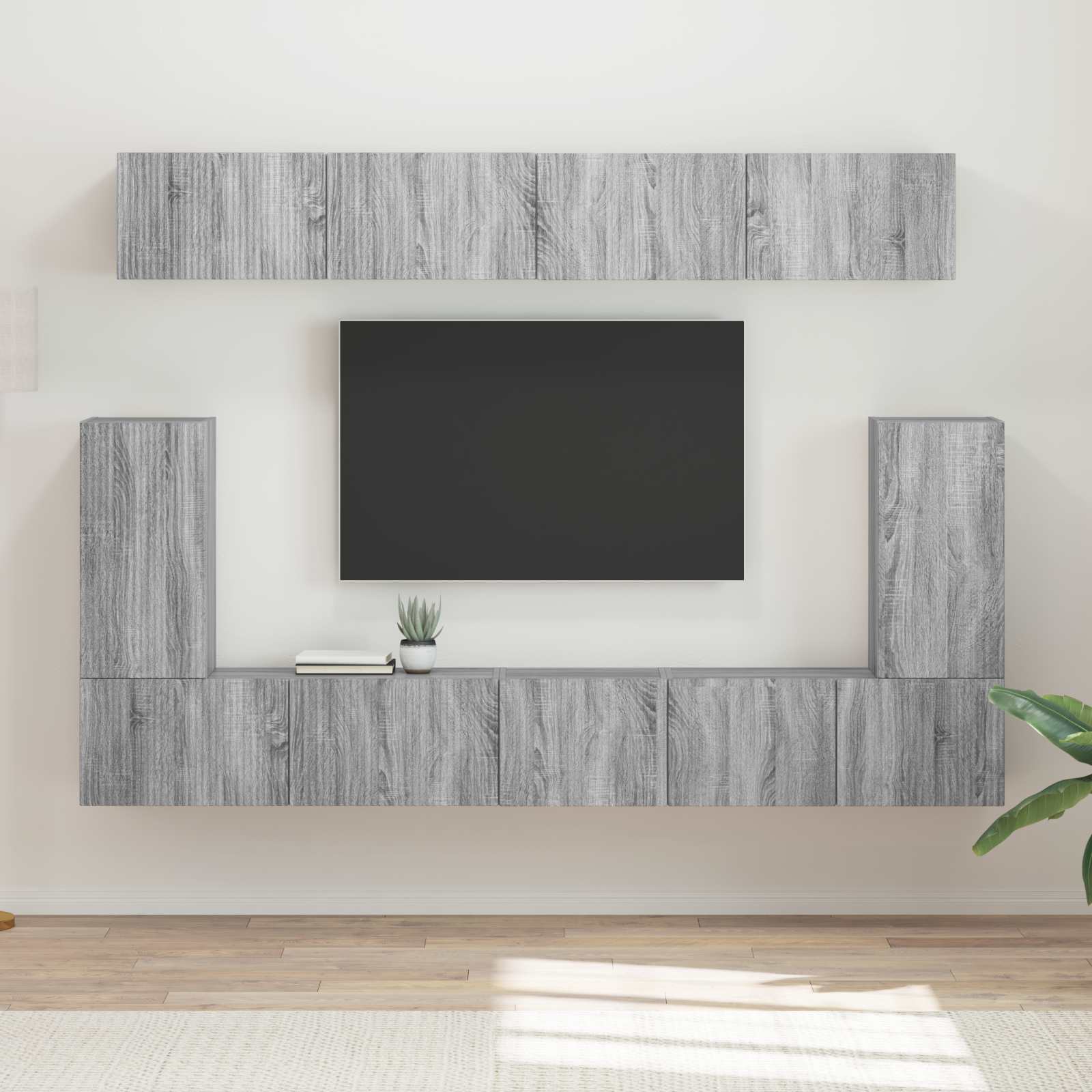 Ensemble meuble TV 5 pcs Gris Sonoma Bois d'ingénierie - XIOS