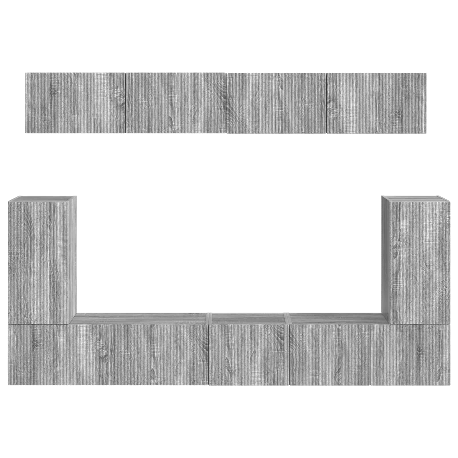 Ensemble meuble TV 5 pcs Gris Sonoma Bois d'ingénierie - XIOS