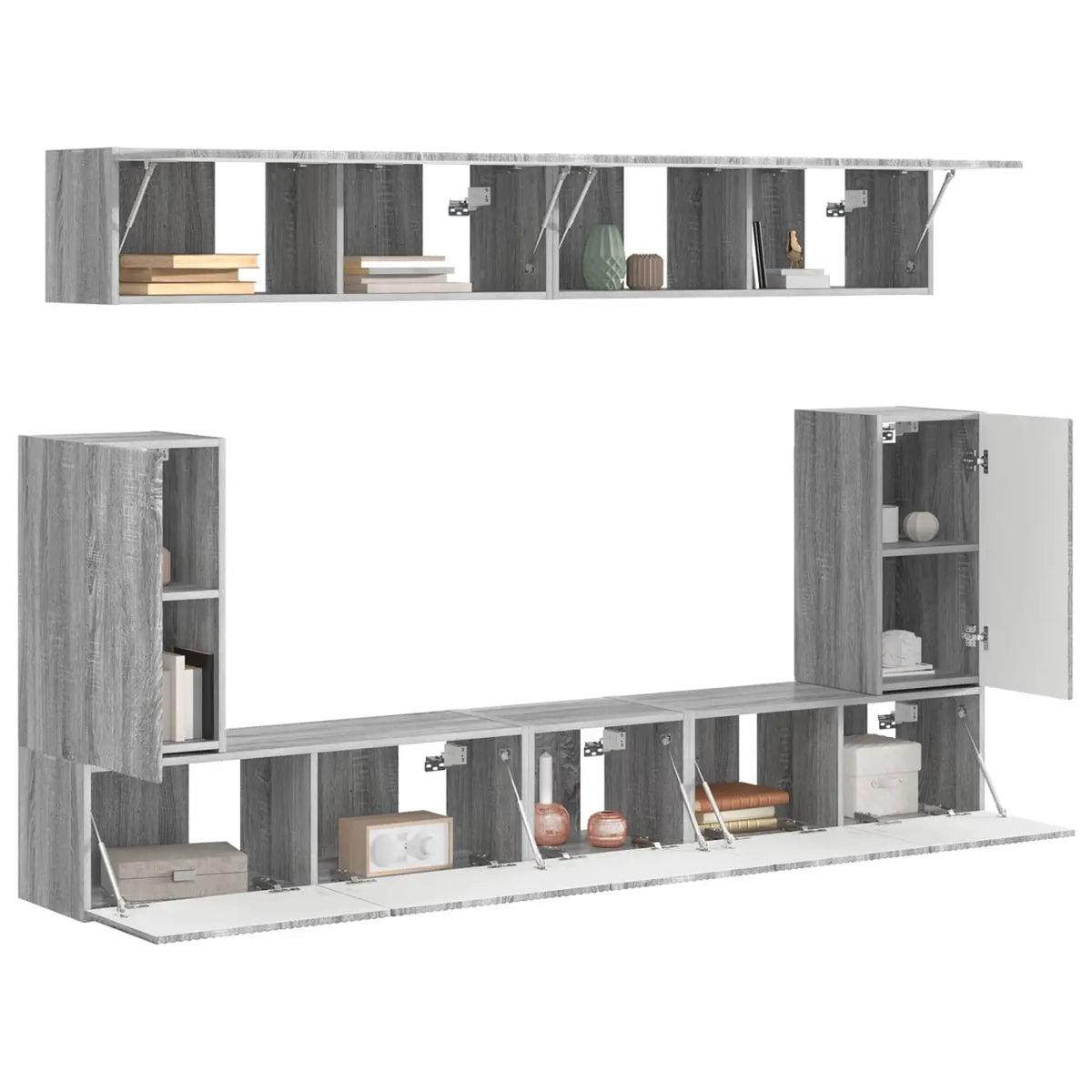 Ensemble meuble TV 5 pc Gris Sonoma Bois d’ingénierie - XIOS
