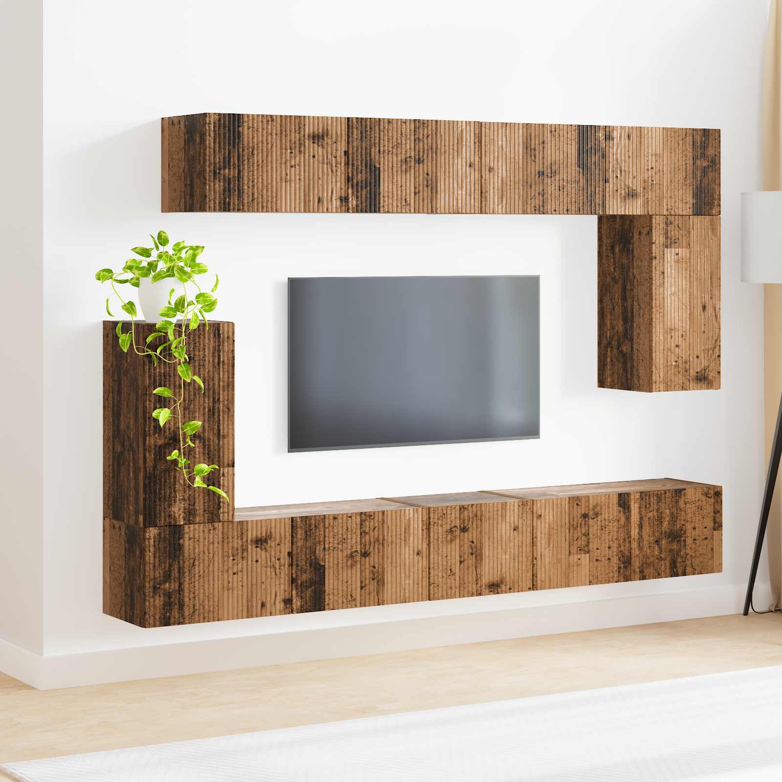 Ensemble meuble TV 5 pcs Bois ancien Bois d'ingénierie - XIOS