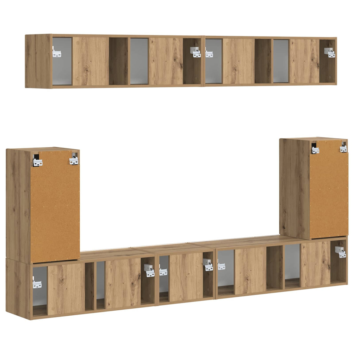 Ensemble meuble TV 5 pc Chêne artisanal Bois d'ingénierie - XIOS
