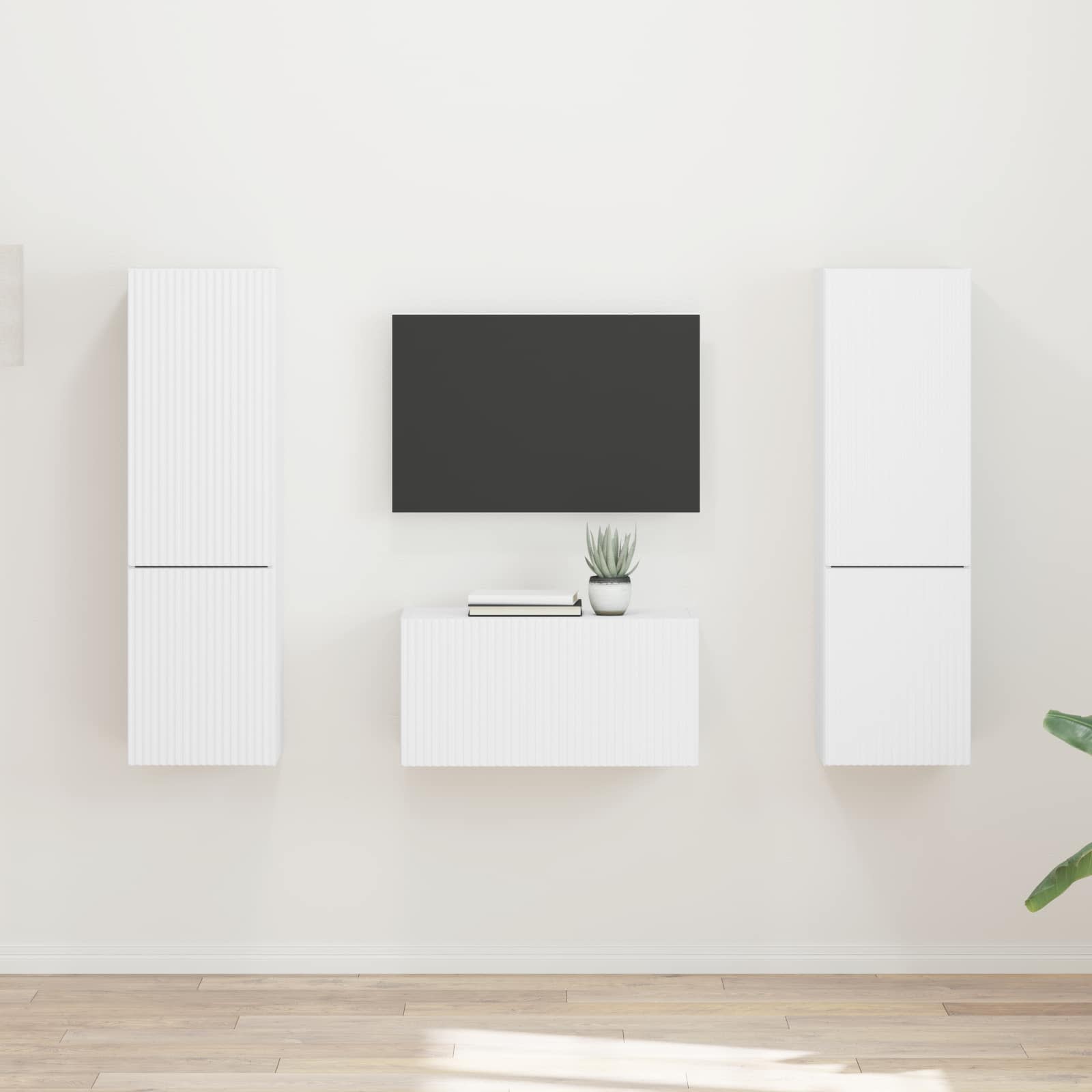 Ensemble meuble TV 5 pcs Blanc Bois d'ingénierie - XIOS