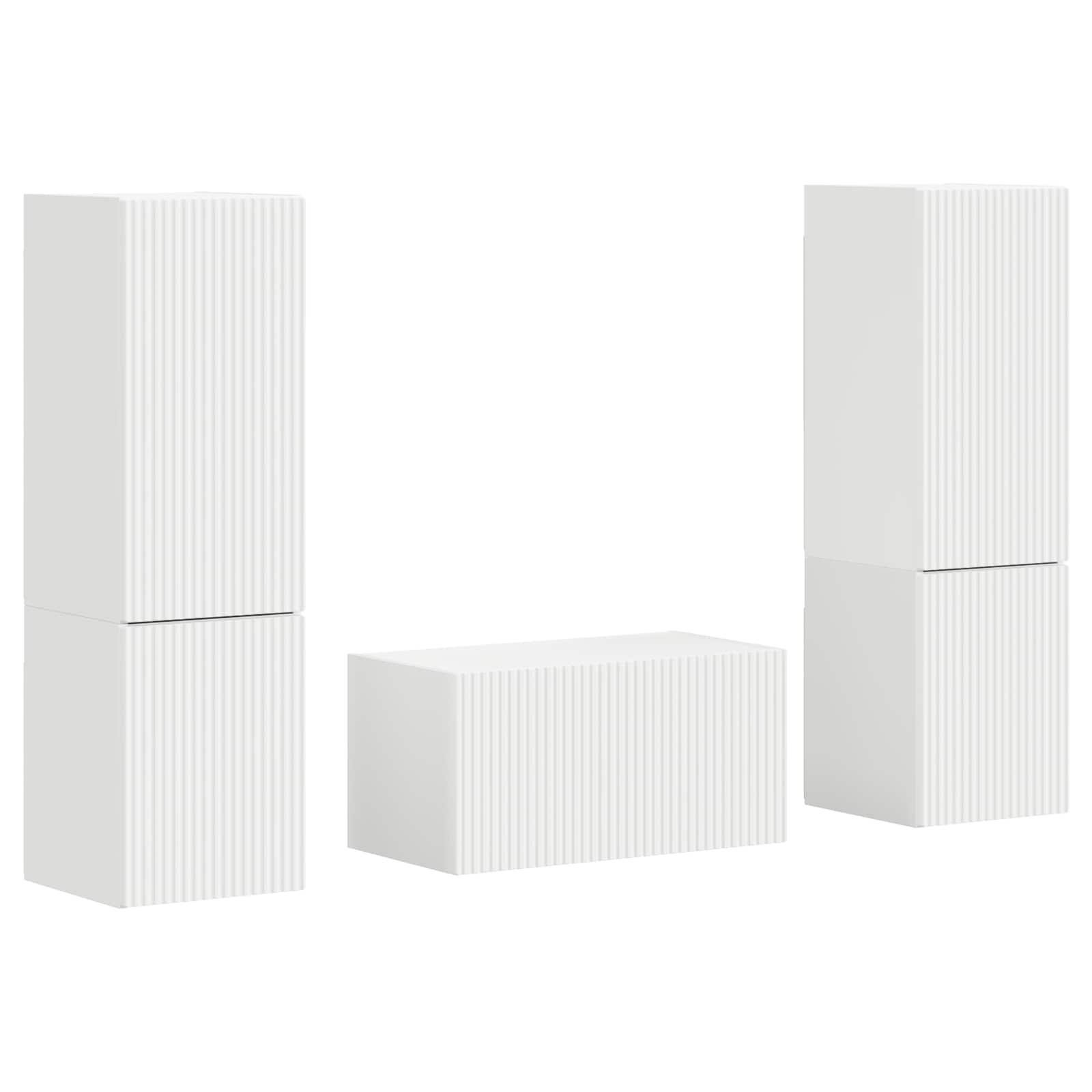 Ensemble meuble TV 5 pcs Blanc Bois d'ingénierie - XIOS