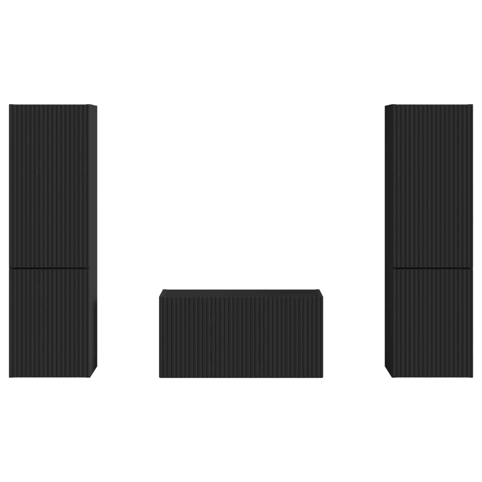 Ensemble meuble TV 5 pcs Noir Bois d'ingénierie - XIOS