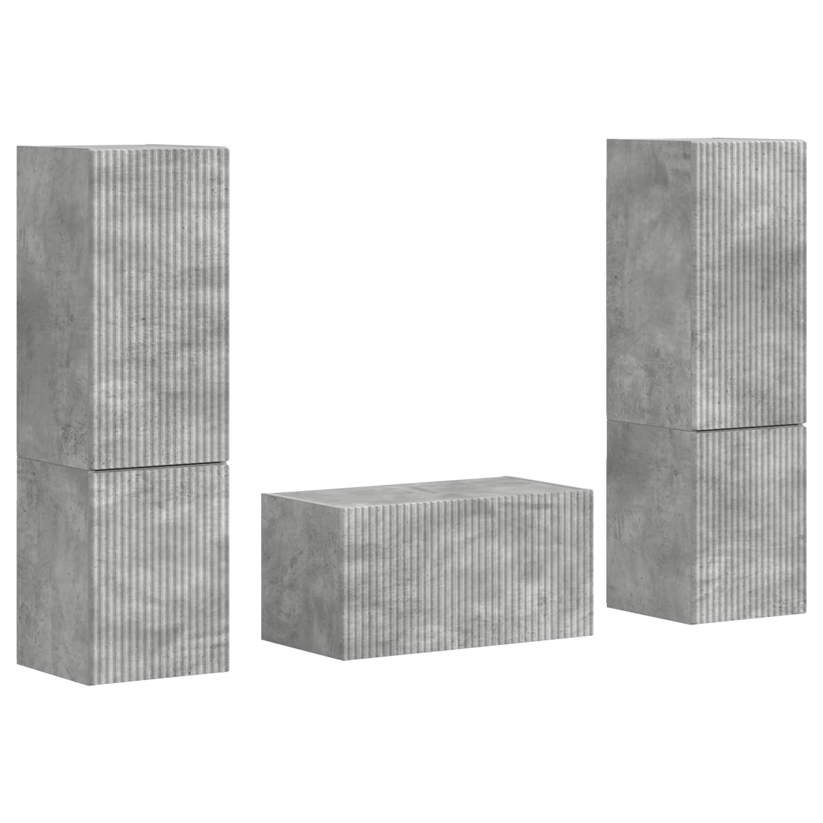 Ensemble meuble TV 5 pcs Gris béton Bois d'ingénierie - XIOS