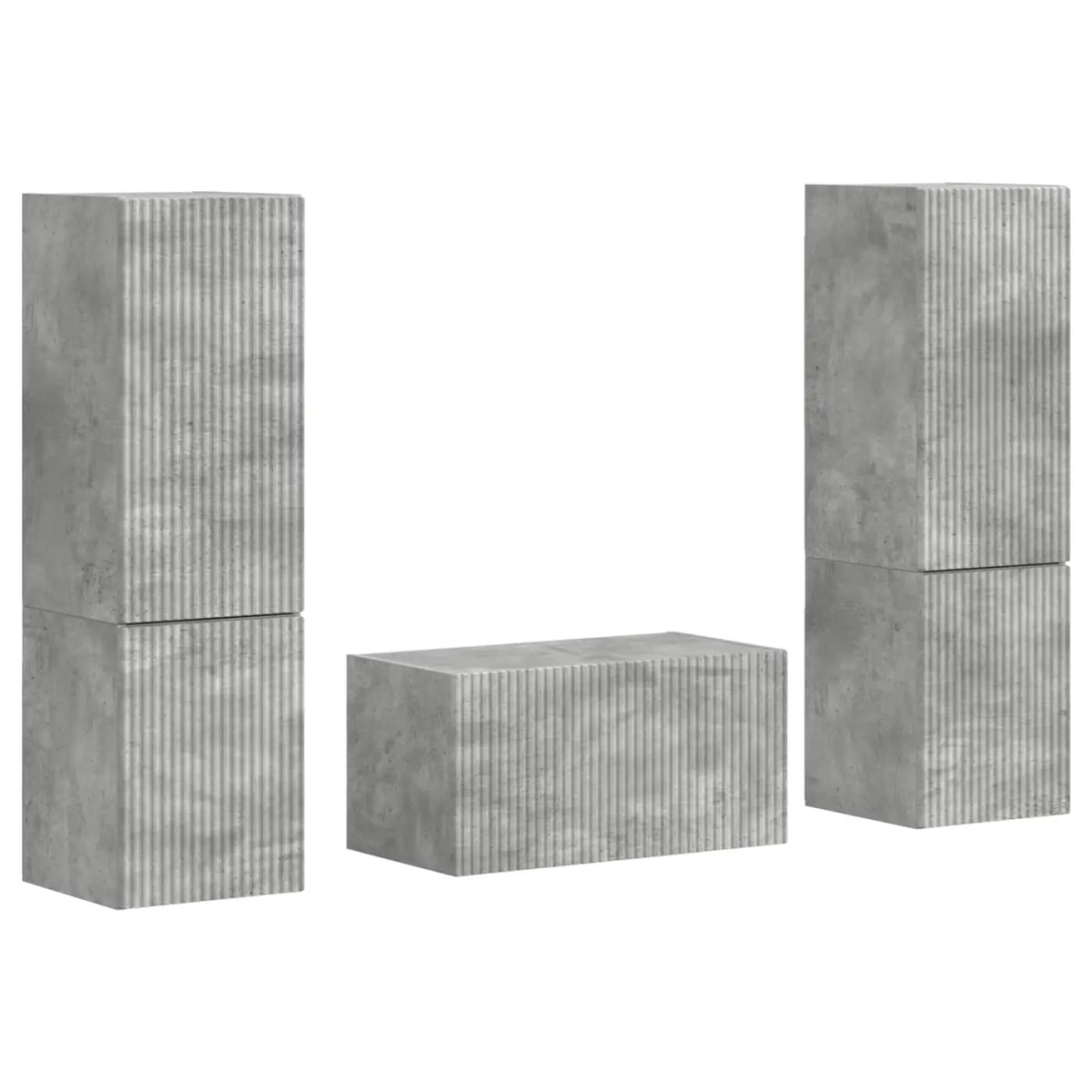 Ensemble meuble TV 5 pc Gris béton Bois d’ingénierie - XIOS