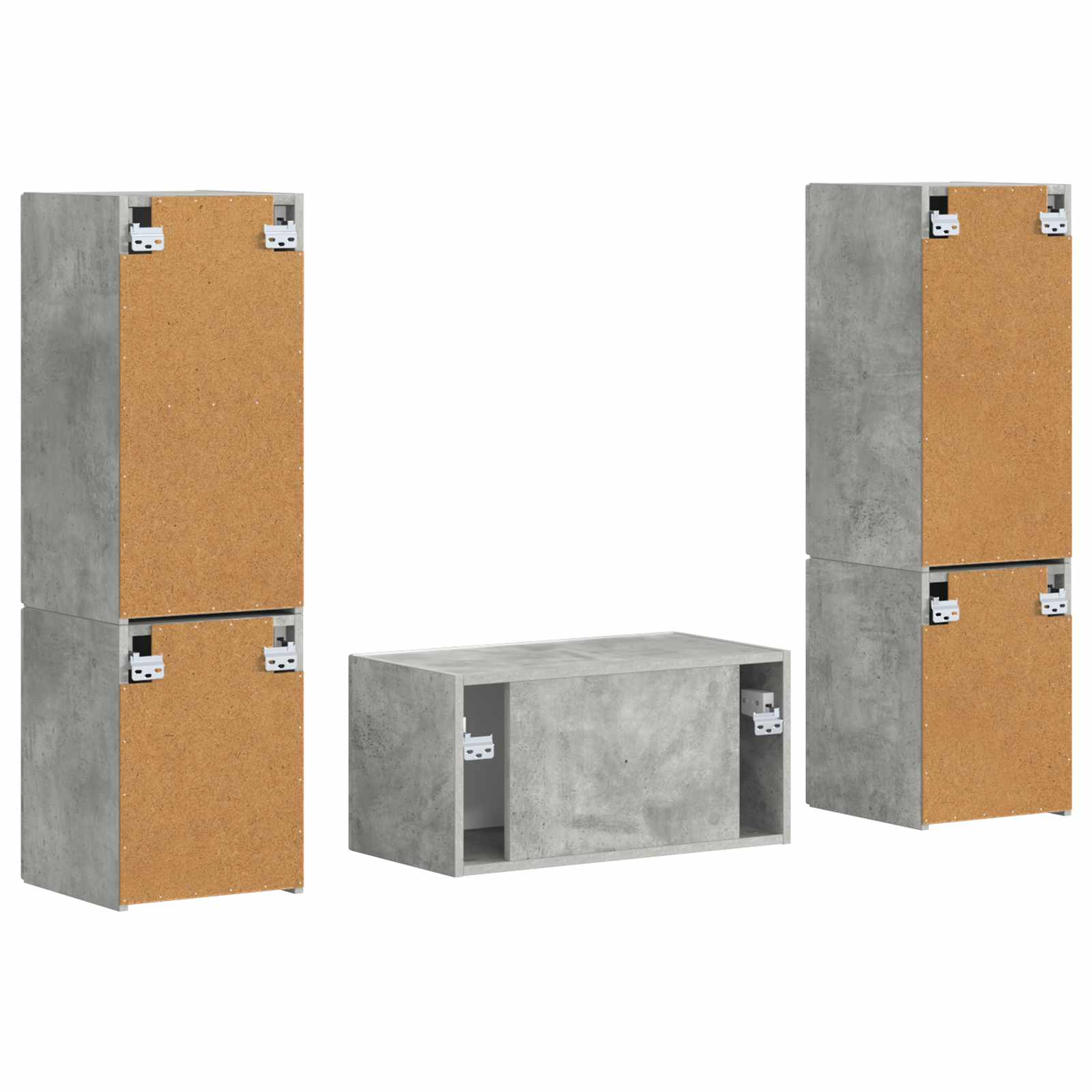 Ensemble meuble TV 5 pcs Gris béton Bois d'ingénierie - XIOS