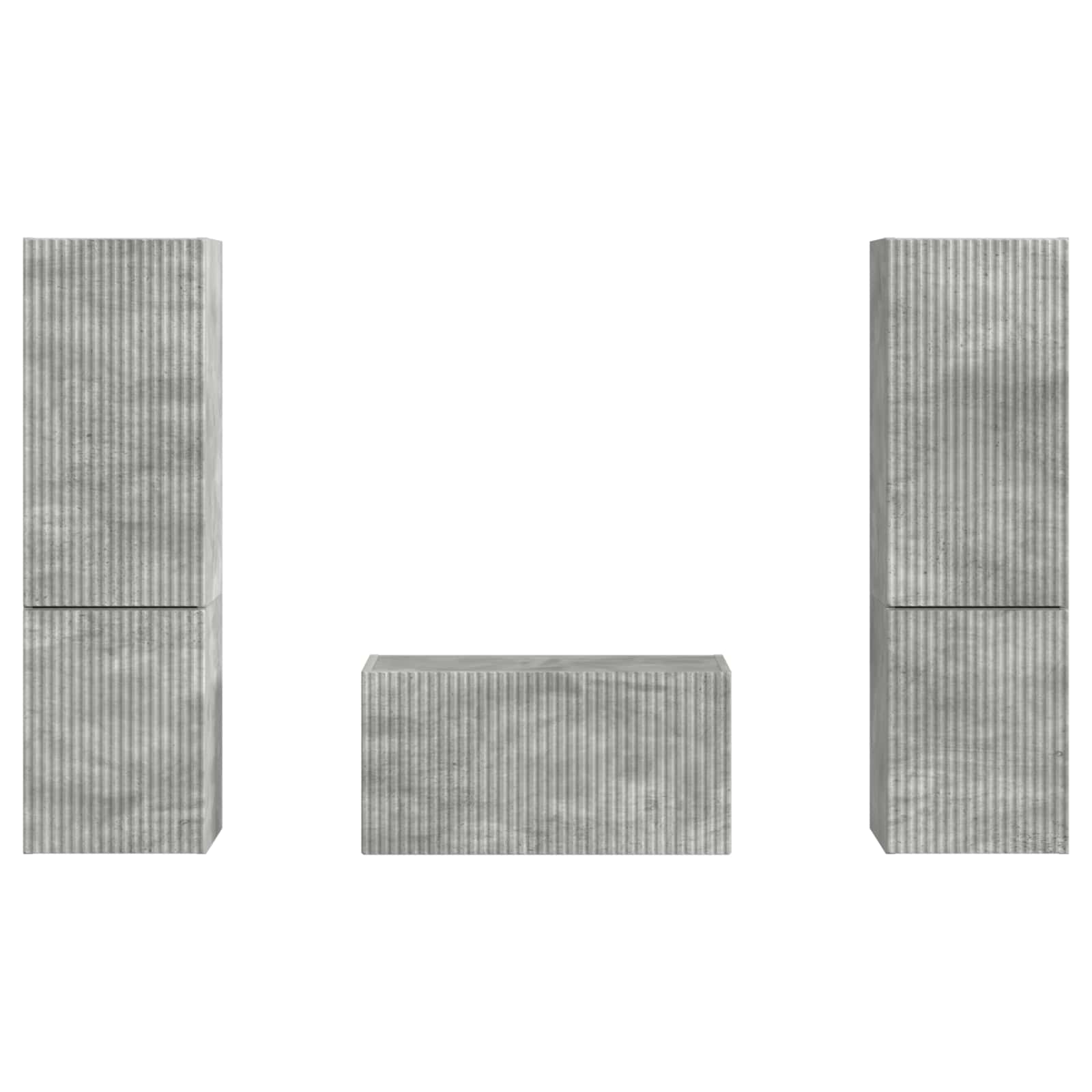 Ensemble meuble TV 5 pcs Gris béton Bois d'ingénierie - XIOS