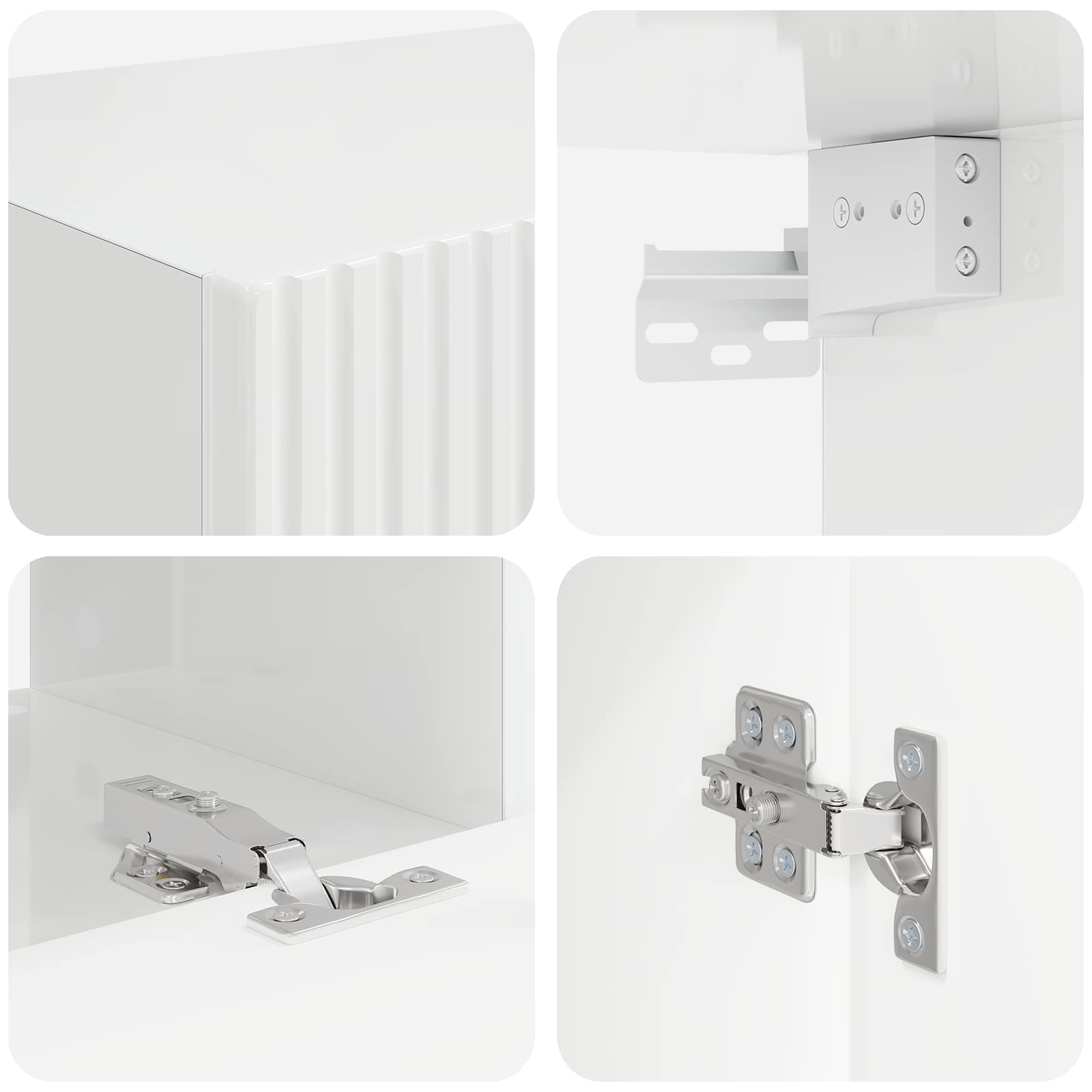 Ensemble meuble TV 5 pcs Blanc brillant Bois d'ingénierie - XIOS