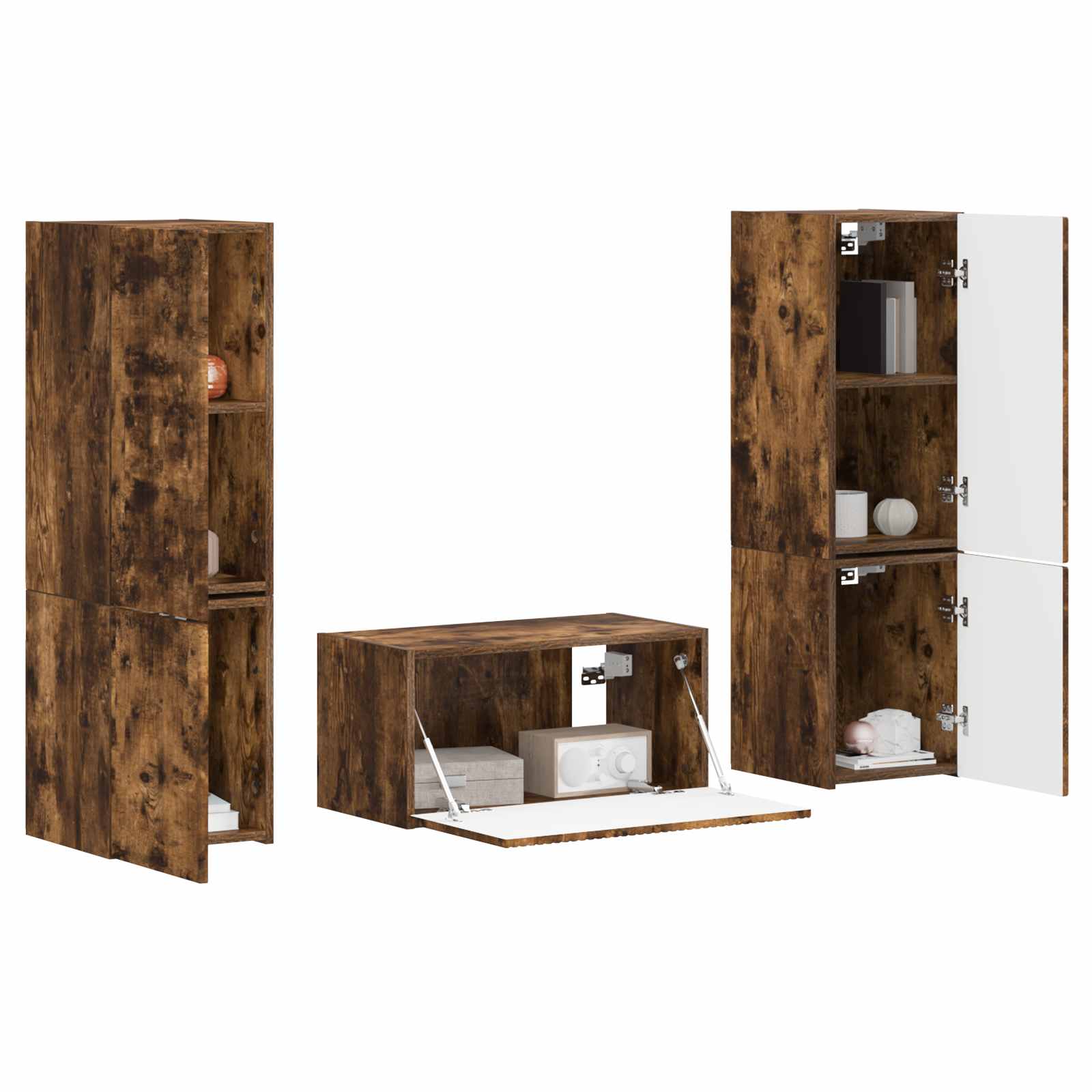 Ensemble meuble TV 5 pcs Chêne fumé Bois d'ingénierie - XIOS
