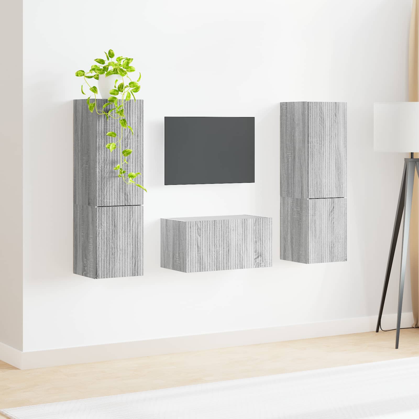 Ensemble meuble TV 5 pcs Gris Sonoma Bois d'ingénierie - XIOS