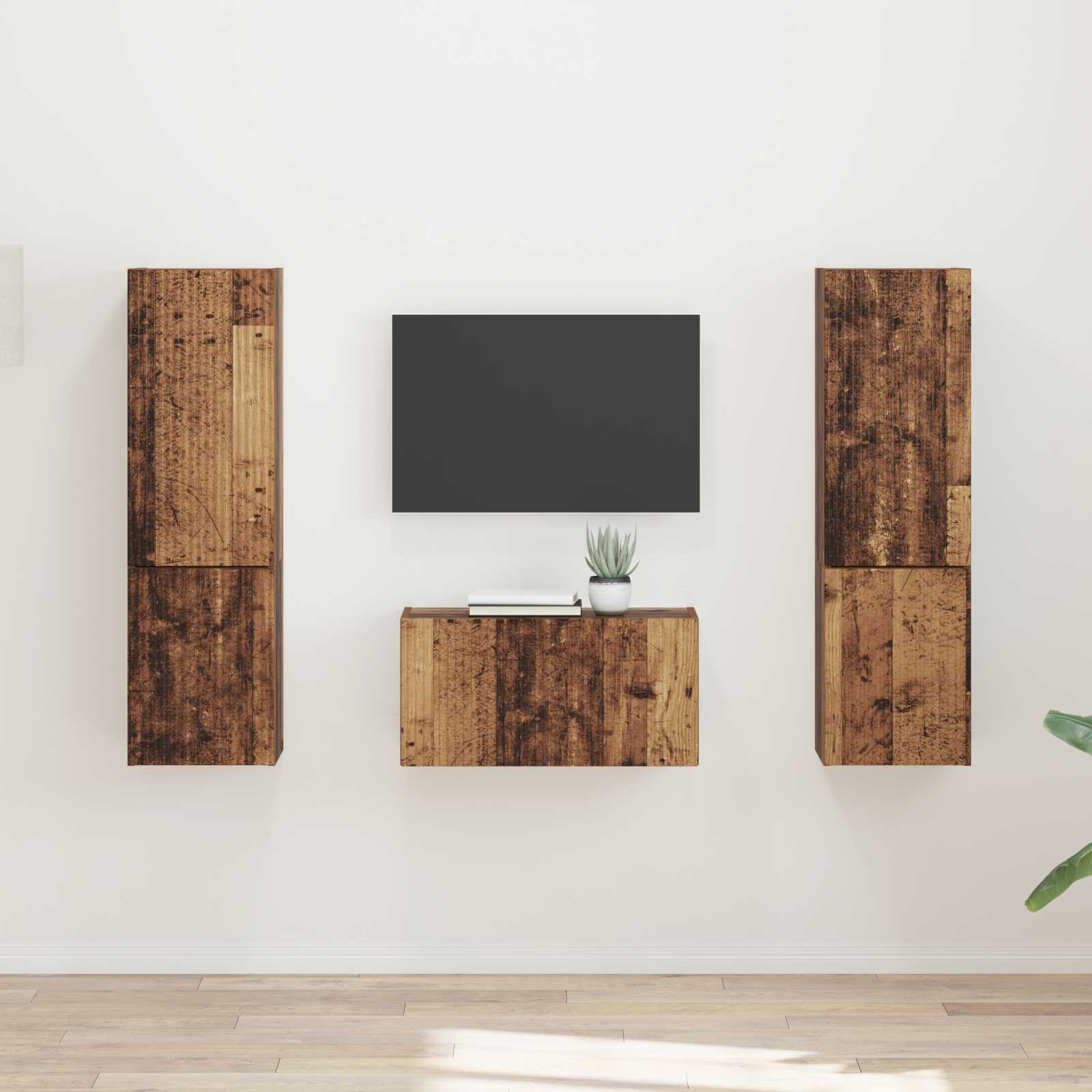 Ensemble meuble TV 5 pcs Bois Ancien Bois d'ingénierie - XIOS