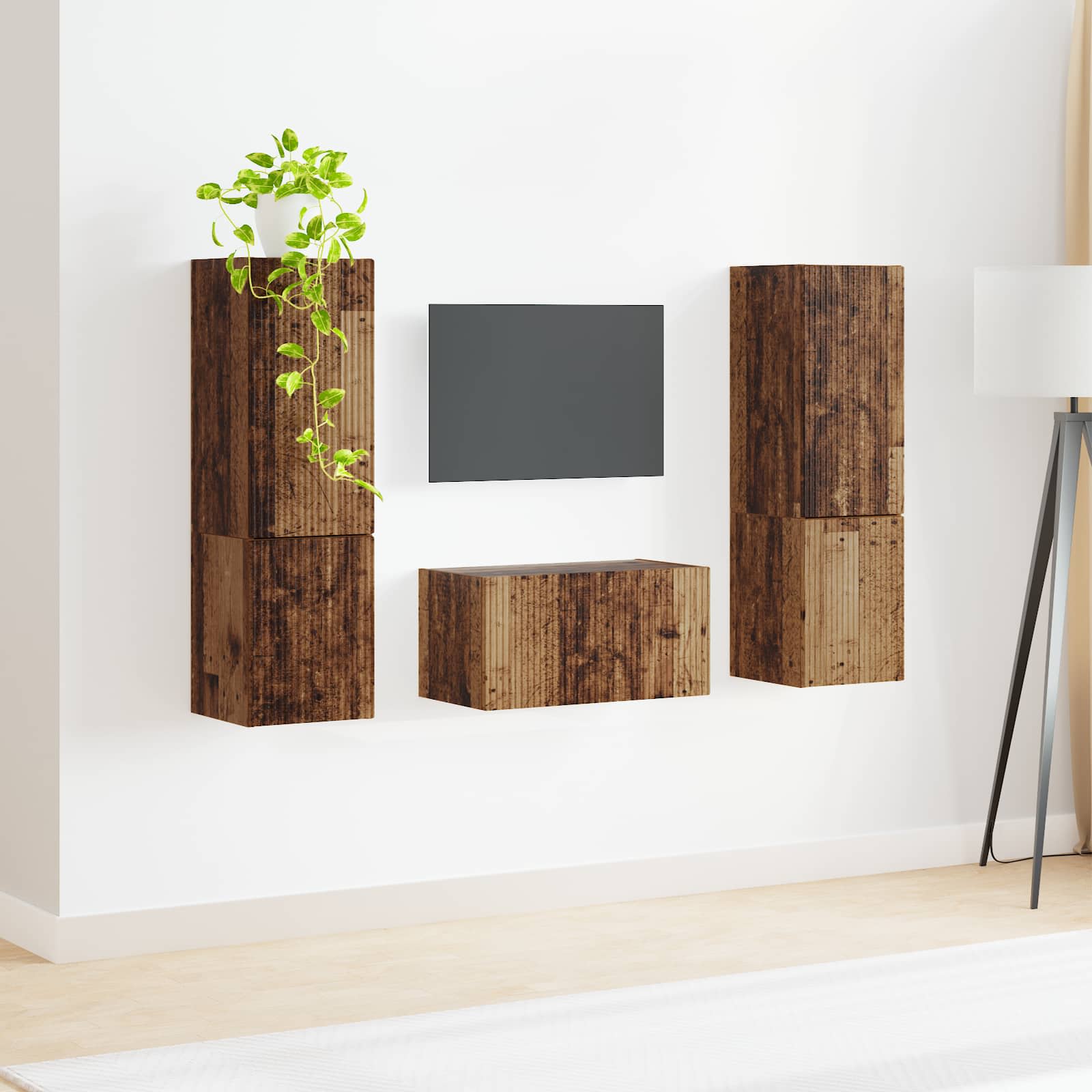 Ensemble meuble TV 5 pcs Bois Ancien Bois d'ingénierie - XIOS