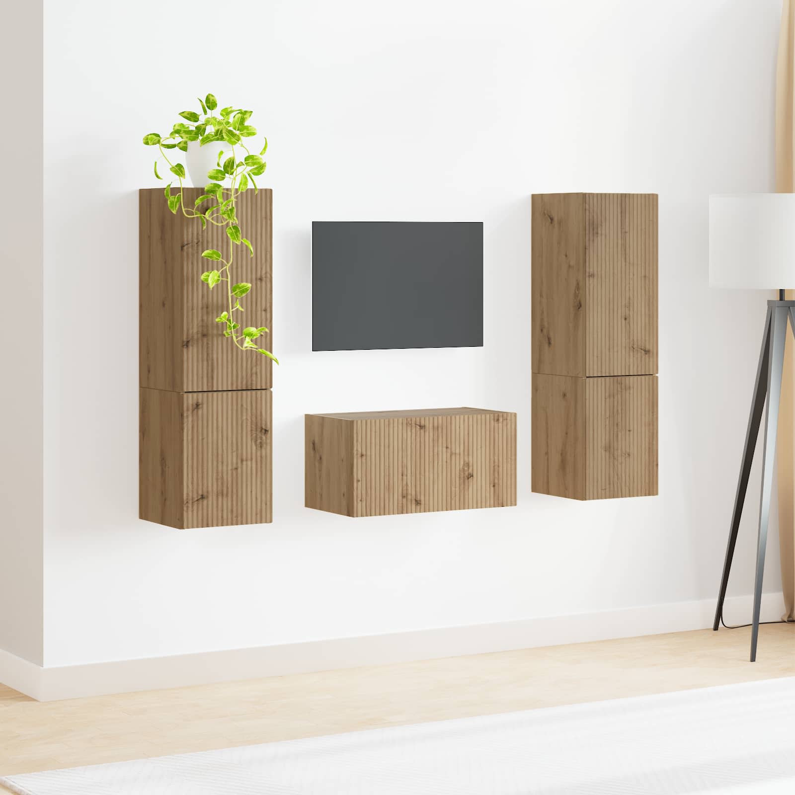 Ensemble meuble TV 5 pcs Chêne artisanal Bois d'ingénierie - XIOS