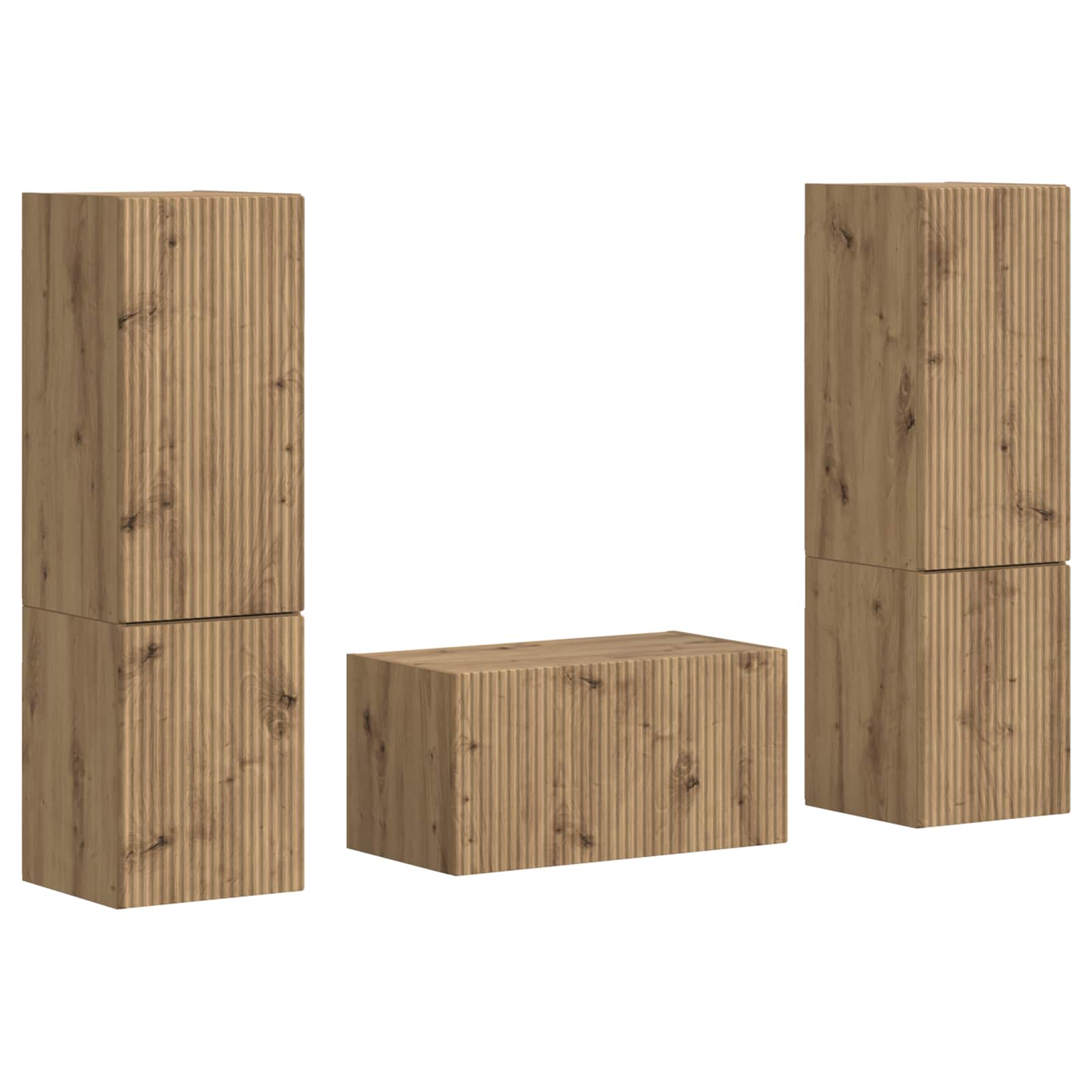 Ensemble meuble TV 5 pcs Chêne artisanal Bois d'ingénierie - XIOS