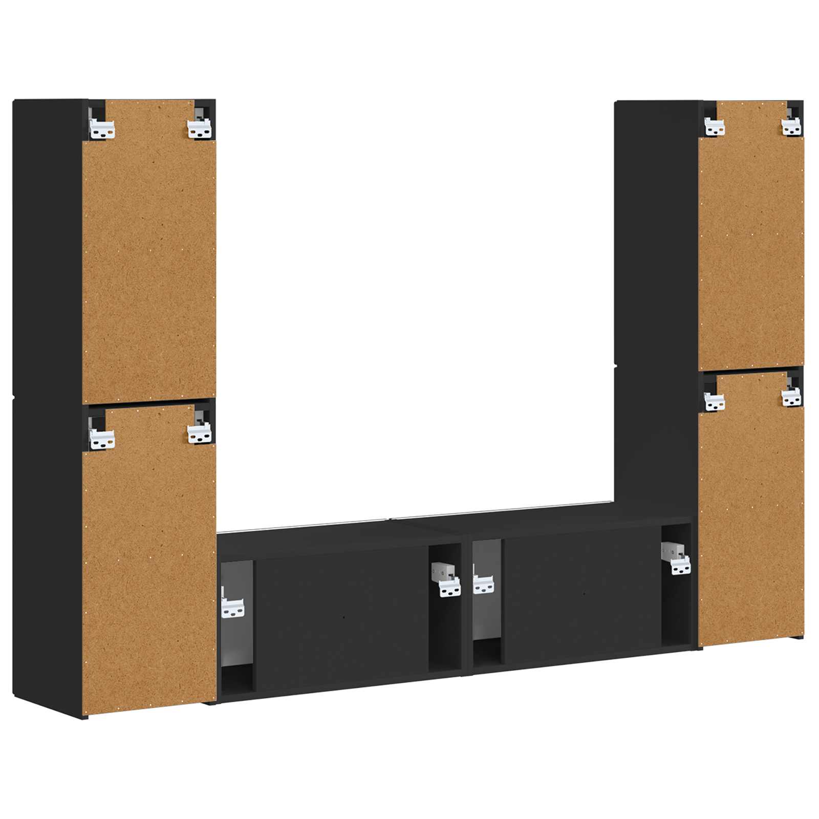 Ensemble meuble TV 6 pcs Noir Bois d'ingénierie - XIOS
