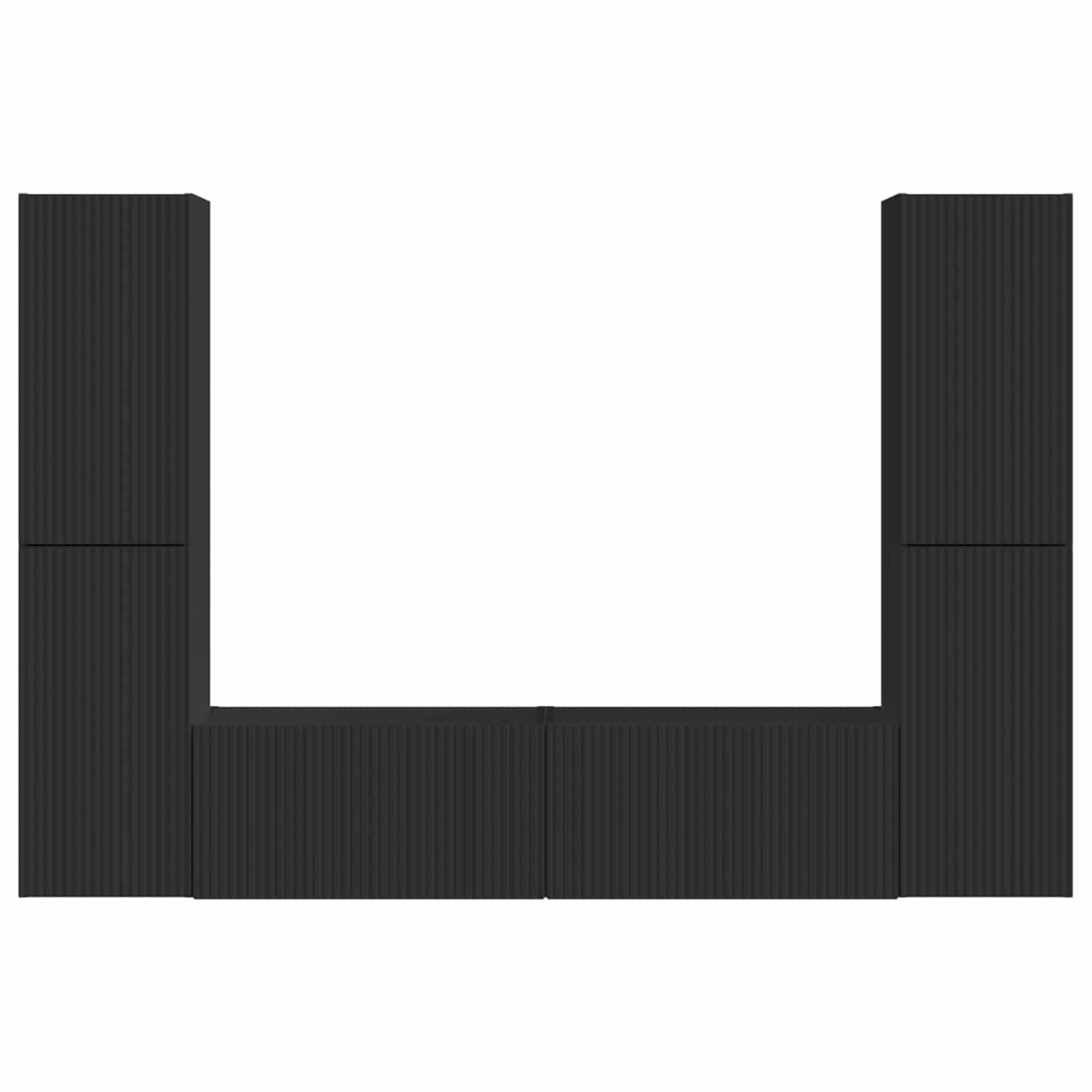 Ensemble meuble TV 6 pcs Noir Bois d'ingénierie - XIOS