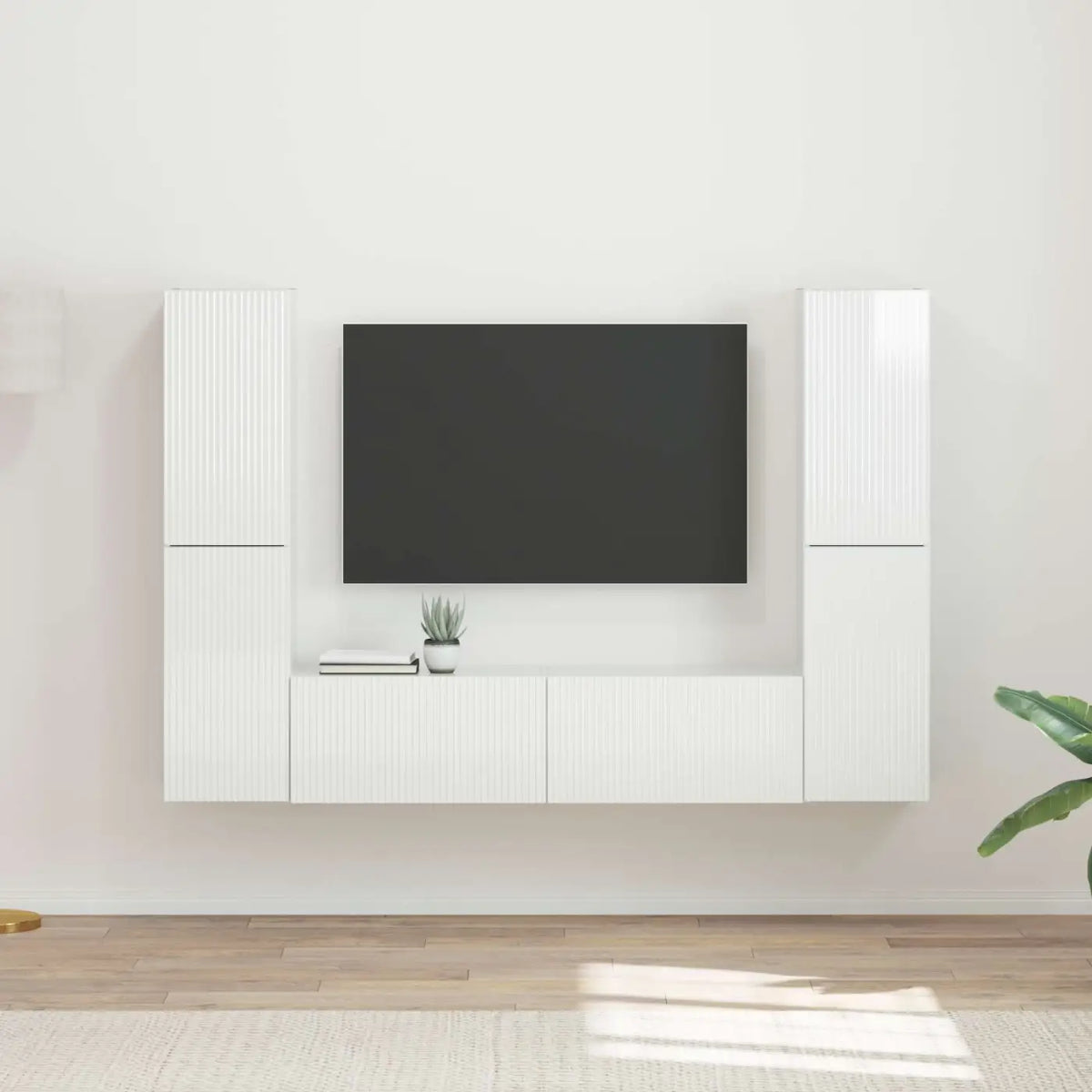 Ensemble meuble TV 6 pc Blanc brillant Bois d’ingénierie - XIOS