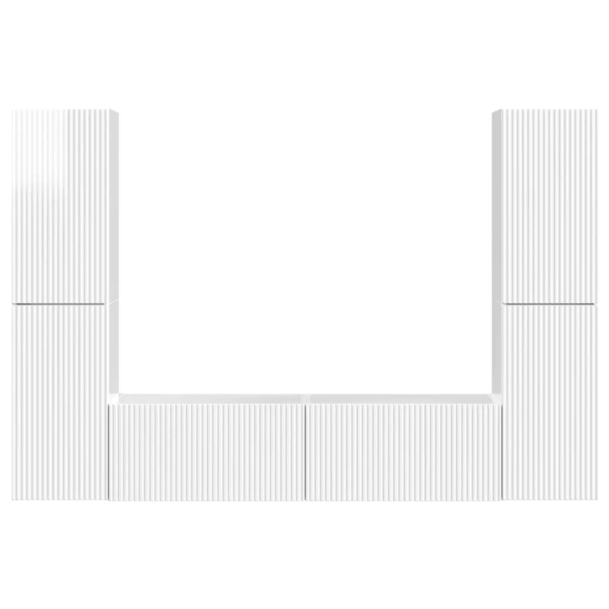 Ensemble meuble TV 6 pc Blanc brillant Bois d’ingénierie - XIOS