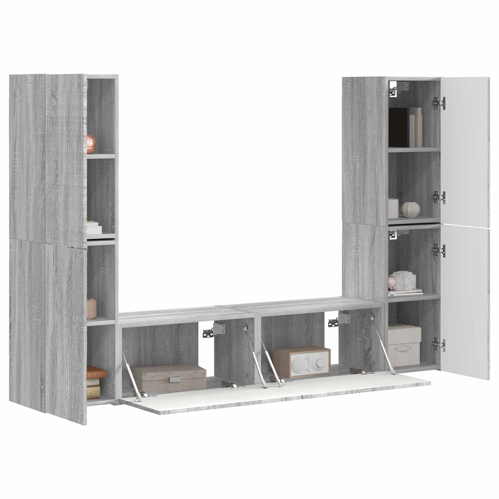 Ensemble meuble TV 6 pcs Gris Sonoma Bois d'ingénierie - XIOS