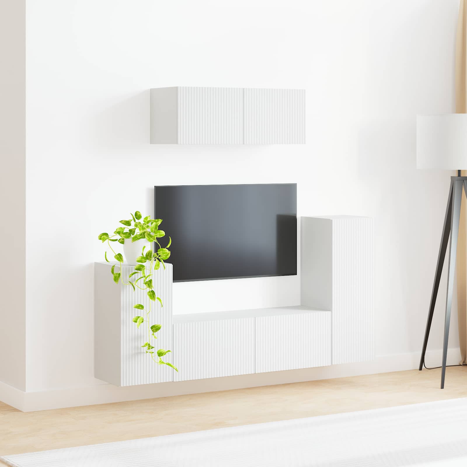 Ensemble meuble TV 4 pcs Blanc Bois d'ingénierie - XIOS