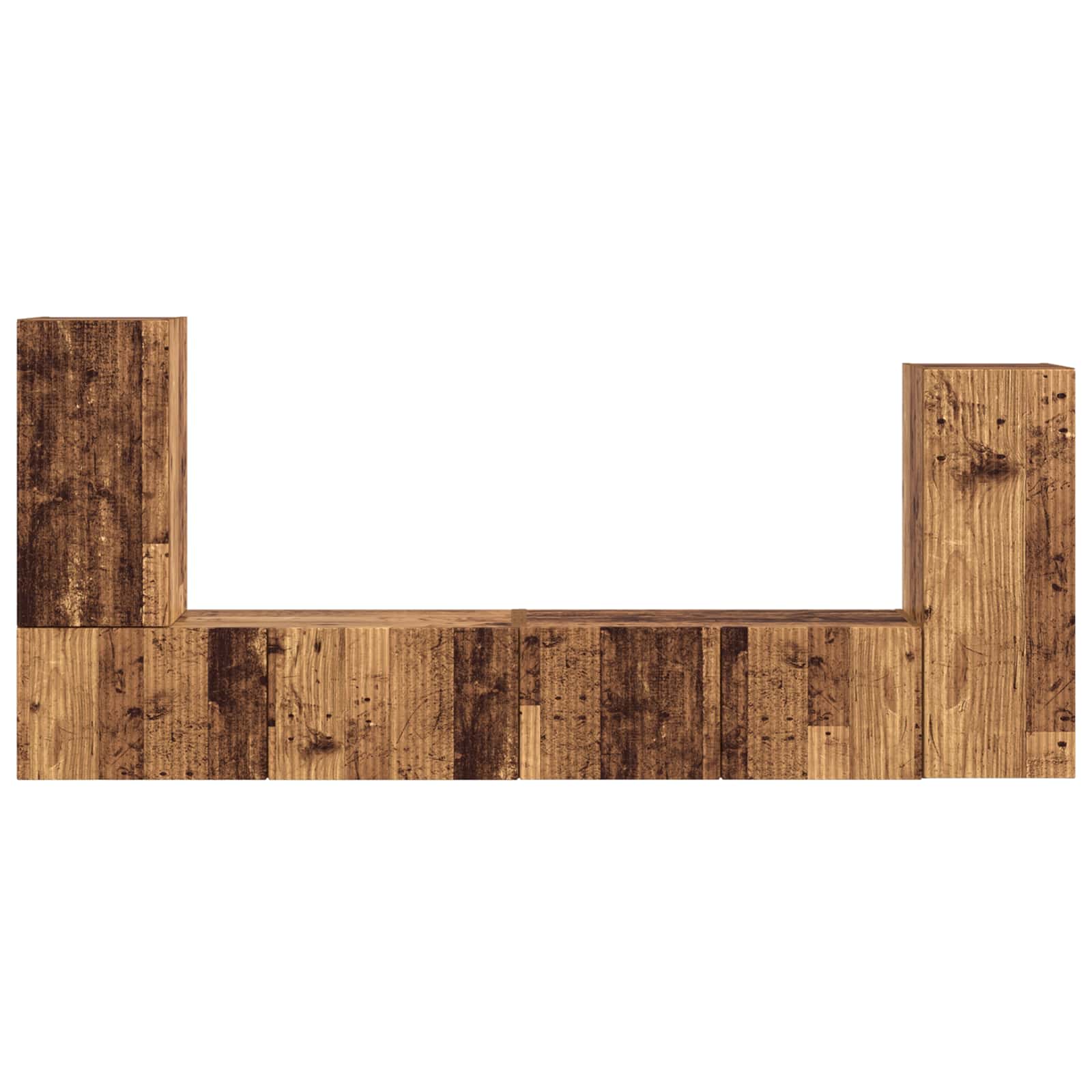 Ensemble meuble TV 4 pcs Bois Ancien Bois d'ingénierie - XIOS