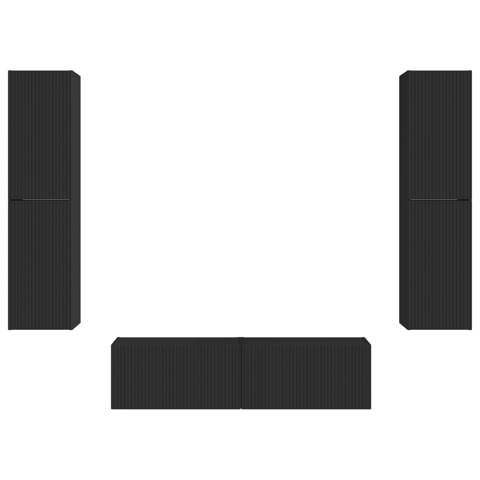 Ensemble meuble TV 6 pcs Noir Bois d'ingénierie - XIOS