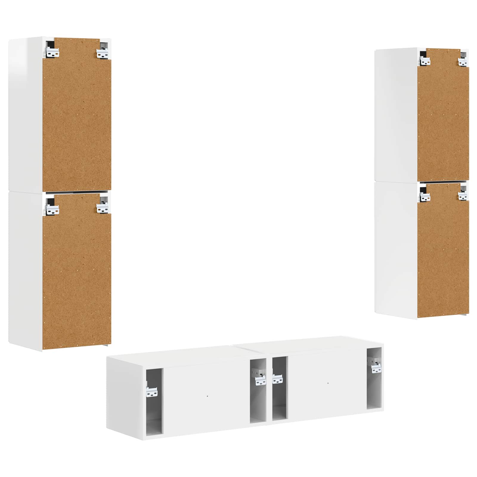 Ensemble meuble TV 6 pcs Blanc brillant Bois d'ingénierie - XIOS