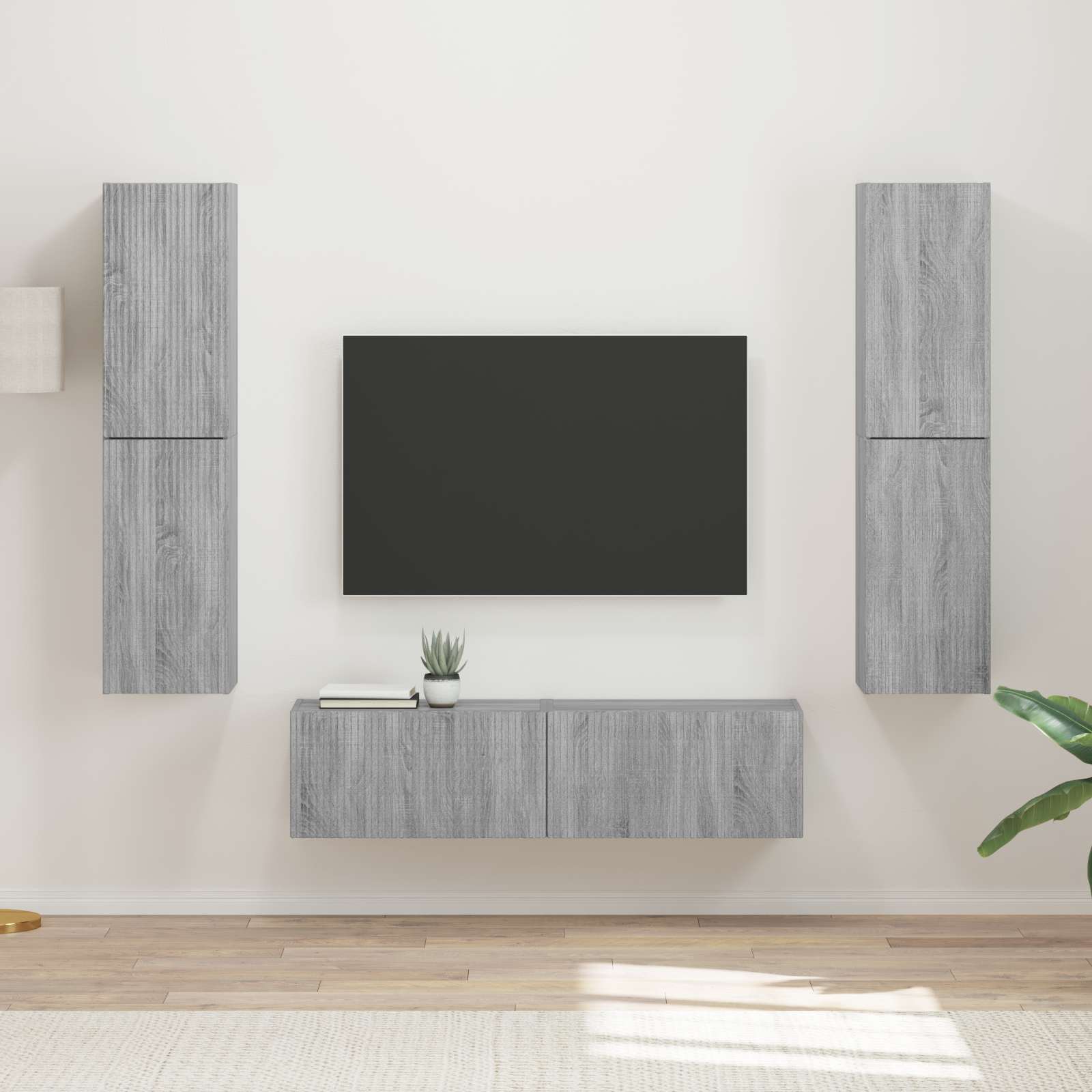 Ensemble meuble TV 6 pcs Gris Sonoma Bois d'ingénierie - XIOS