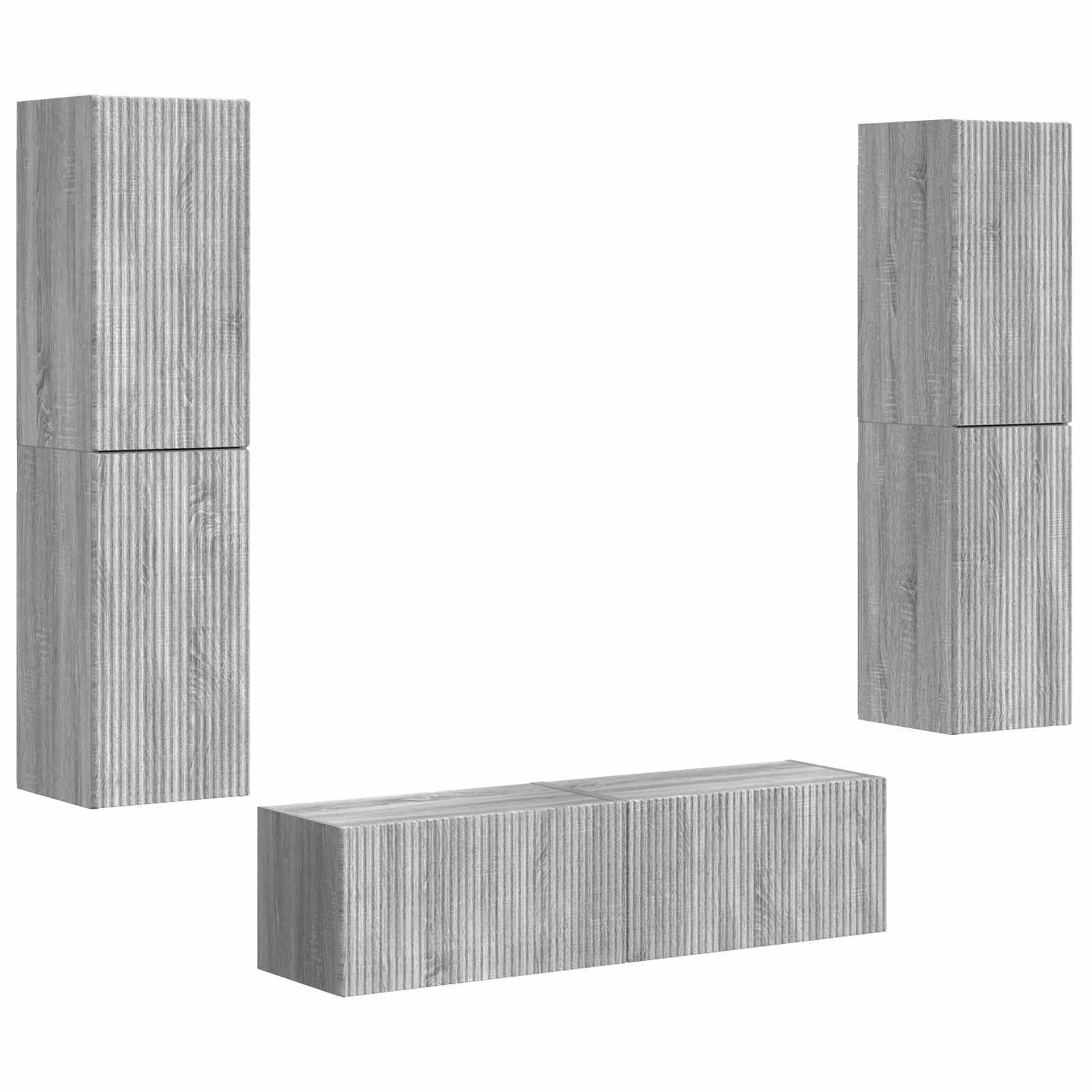 Ensemble meuble TV 6 pcs Gris Sonoma Bois d'ingénierie - XIOS