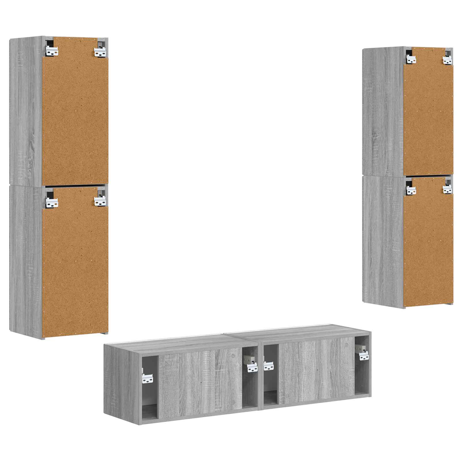 Ensemble meuble TV 6 pcs Gris Sonoma Bois d'ingénierie - XIOS