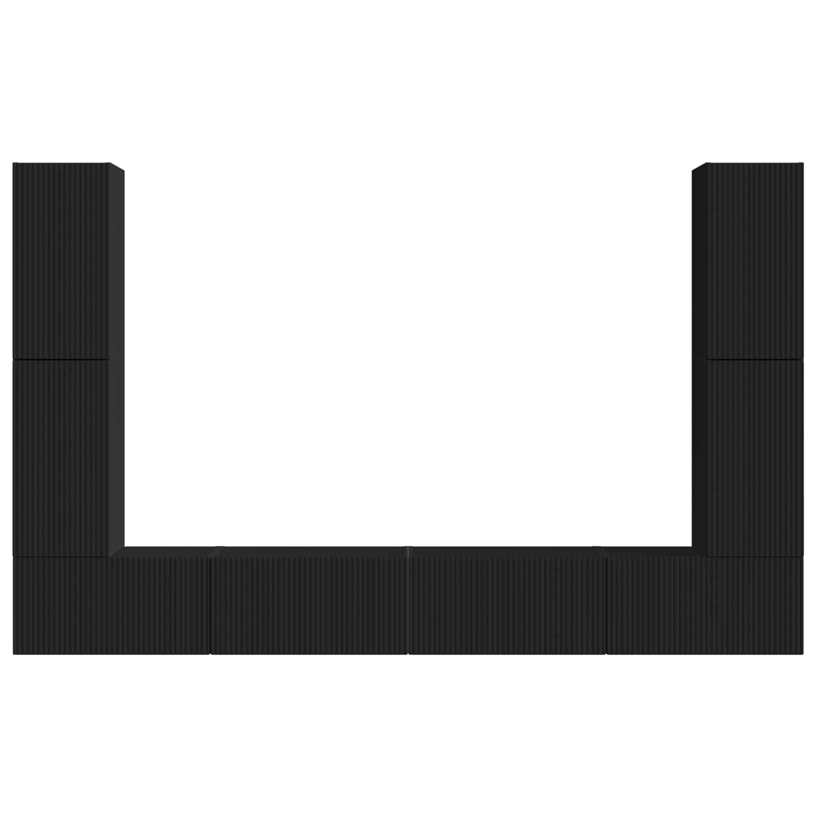 Ensemble meuble TV 8 pcs Noir Bois d'ingénierie - XIOS