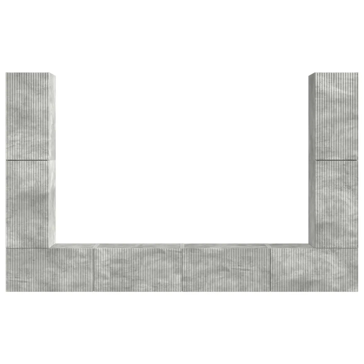 Ensemble meuble TV 8 pc Gris béton Bois d’ingénierie - XIOS